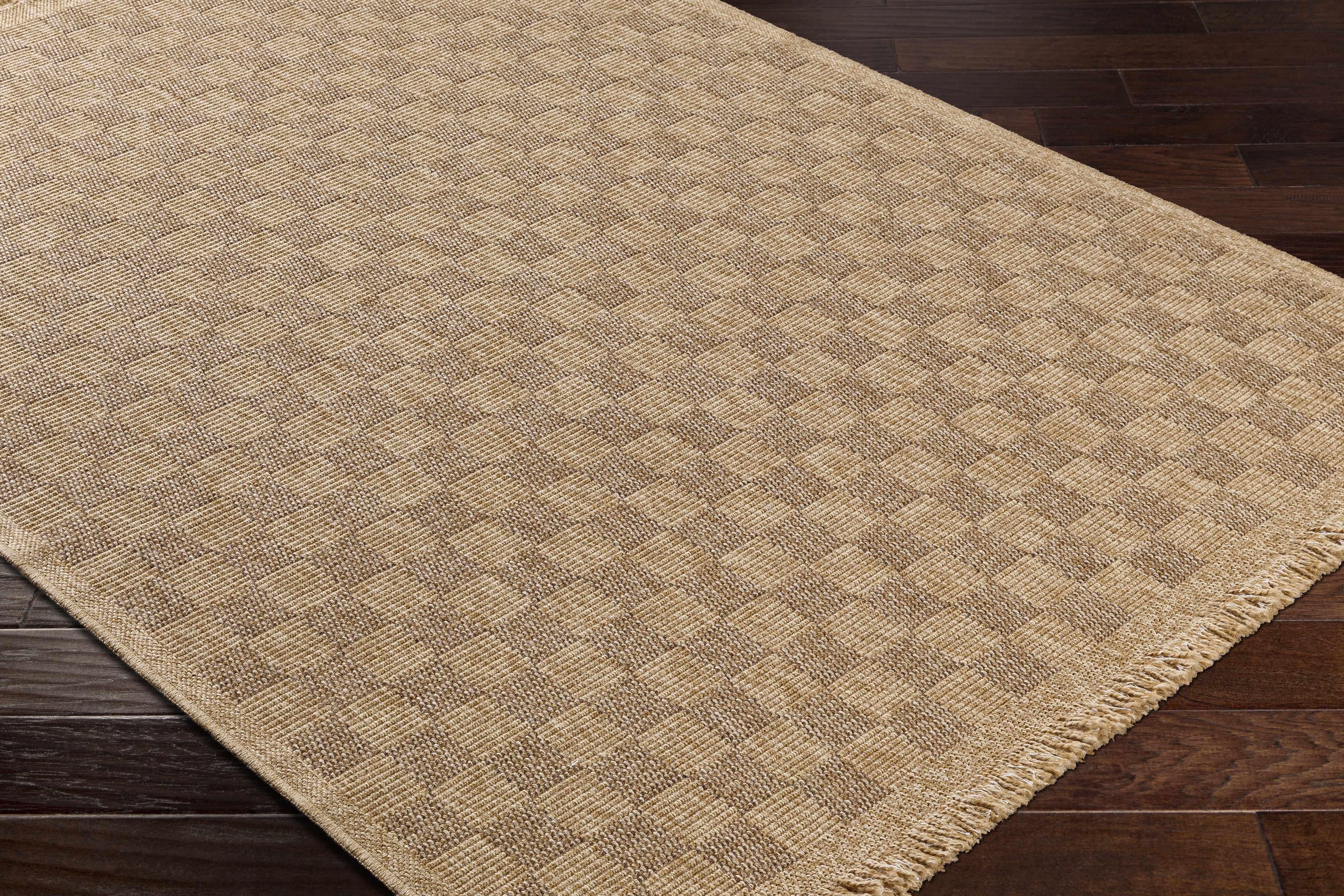 Jurek Beige Checkered Area Rug - Image 9