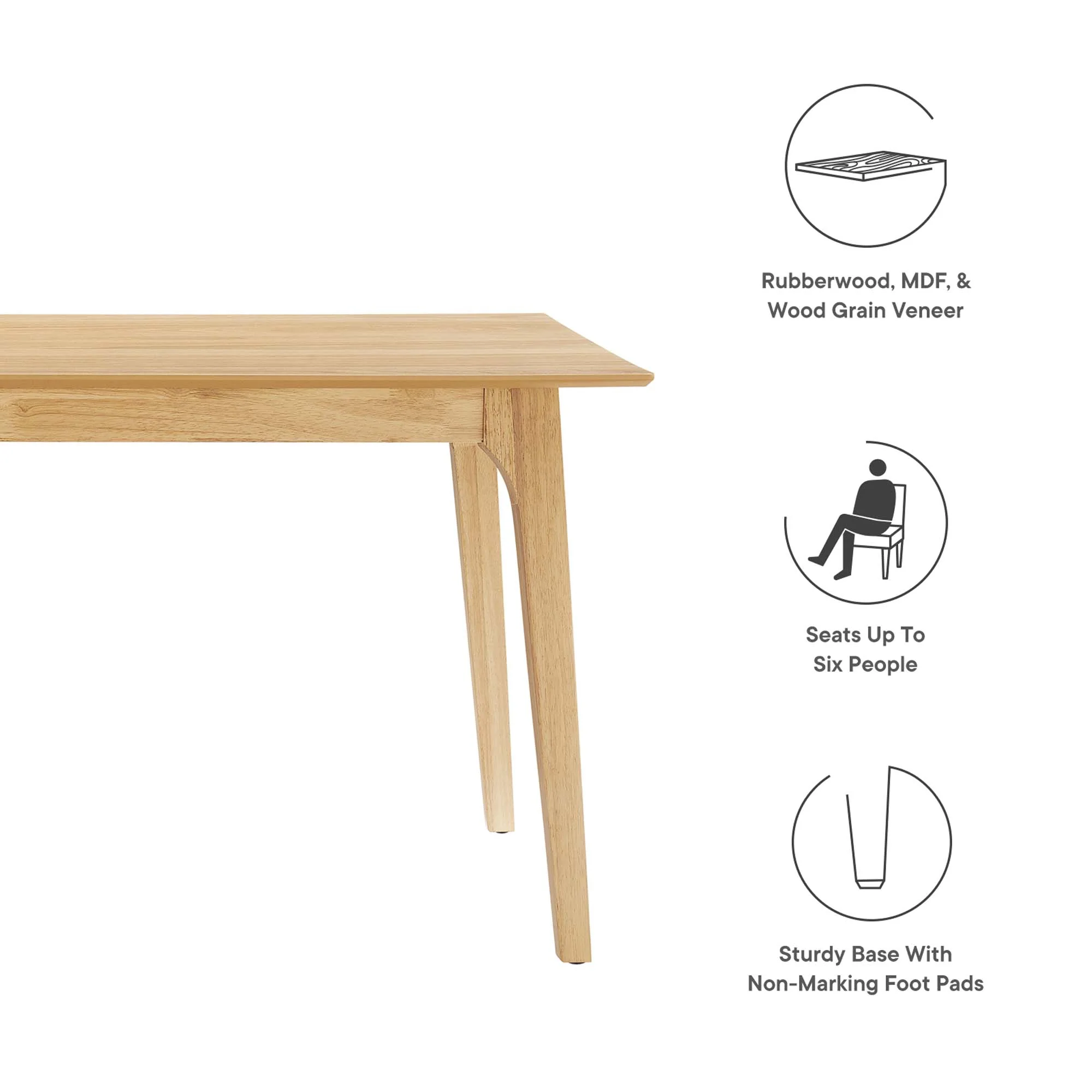 Juxtapose 63" Rectangle Dining Table by Modway - Image 2