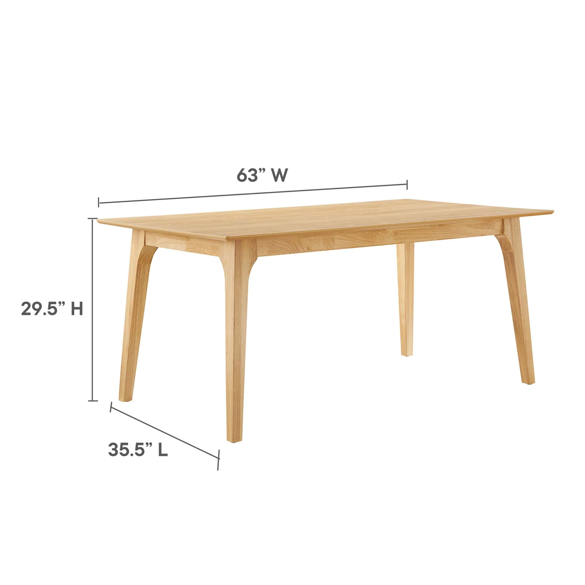 Juxtapose 63" Rectangle Dining Table by Modway - Image 3