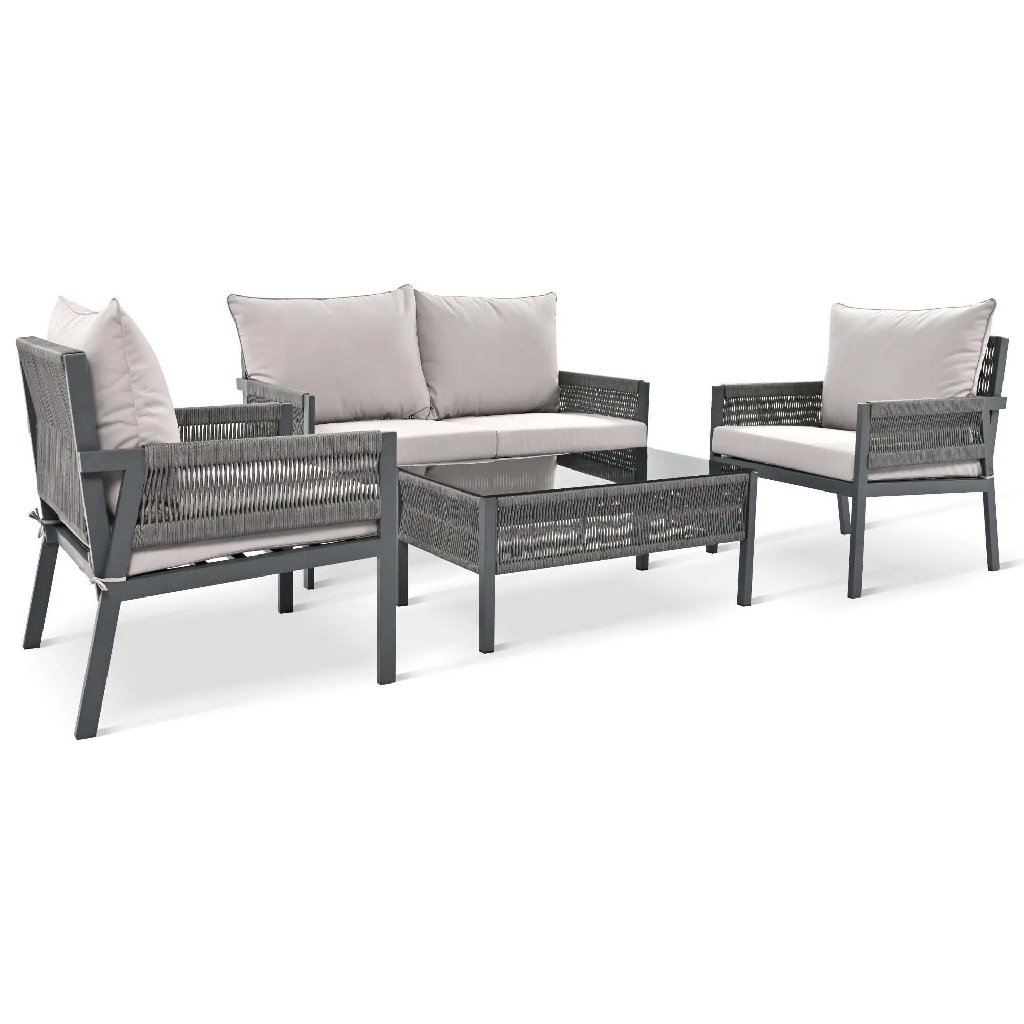 K&K 4-Piece Rope Patio Furniture Set - Image 11