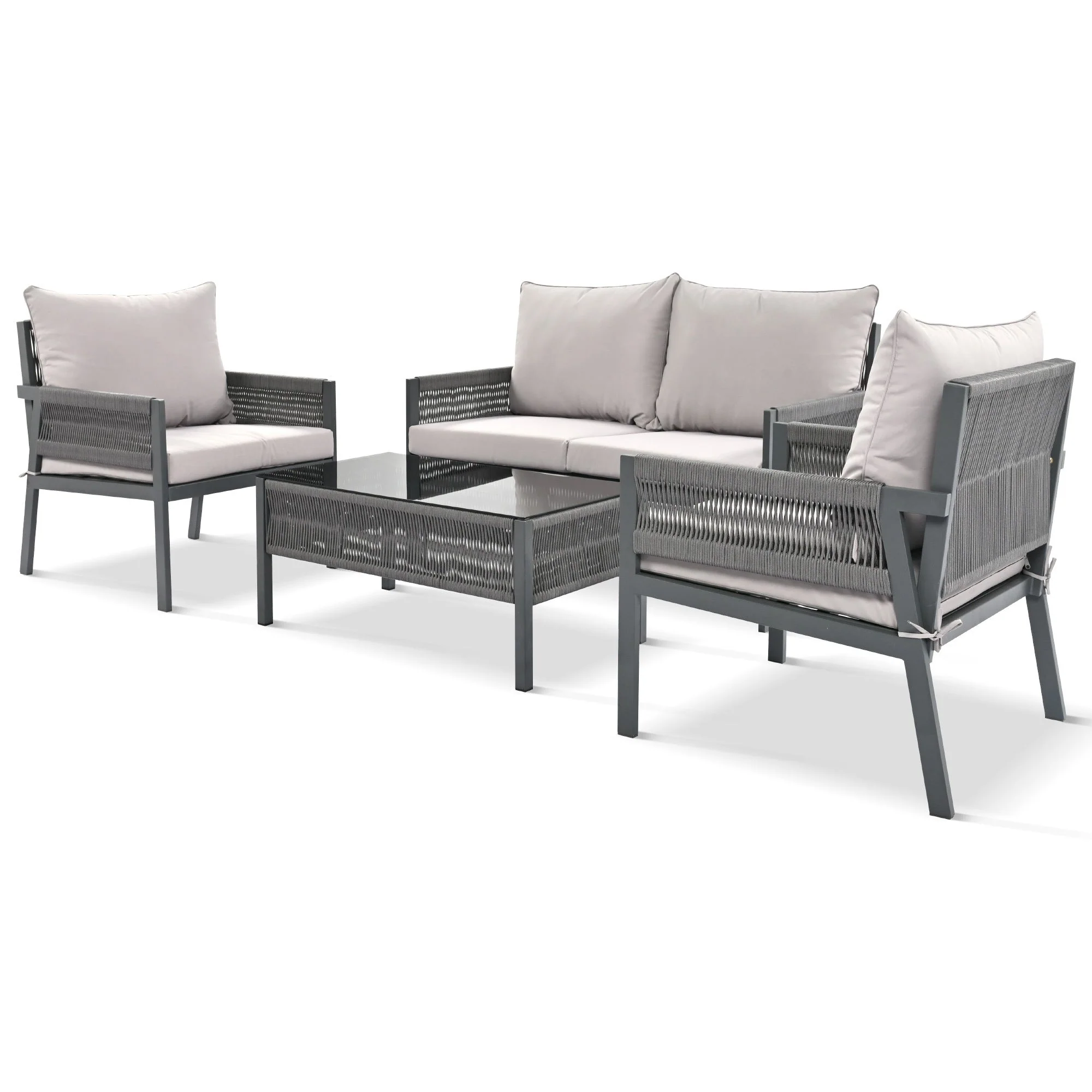 K&K 4-Piece Rope Patio Furniture Set - Image 12
