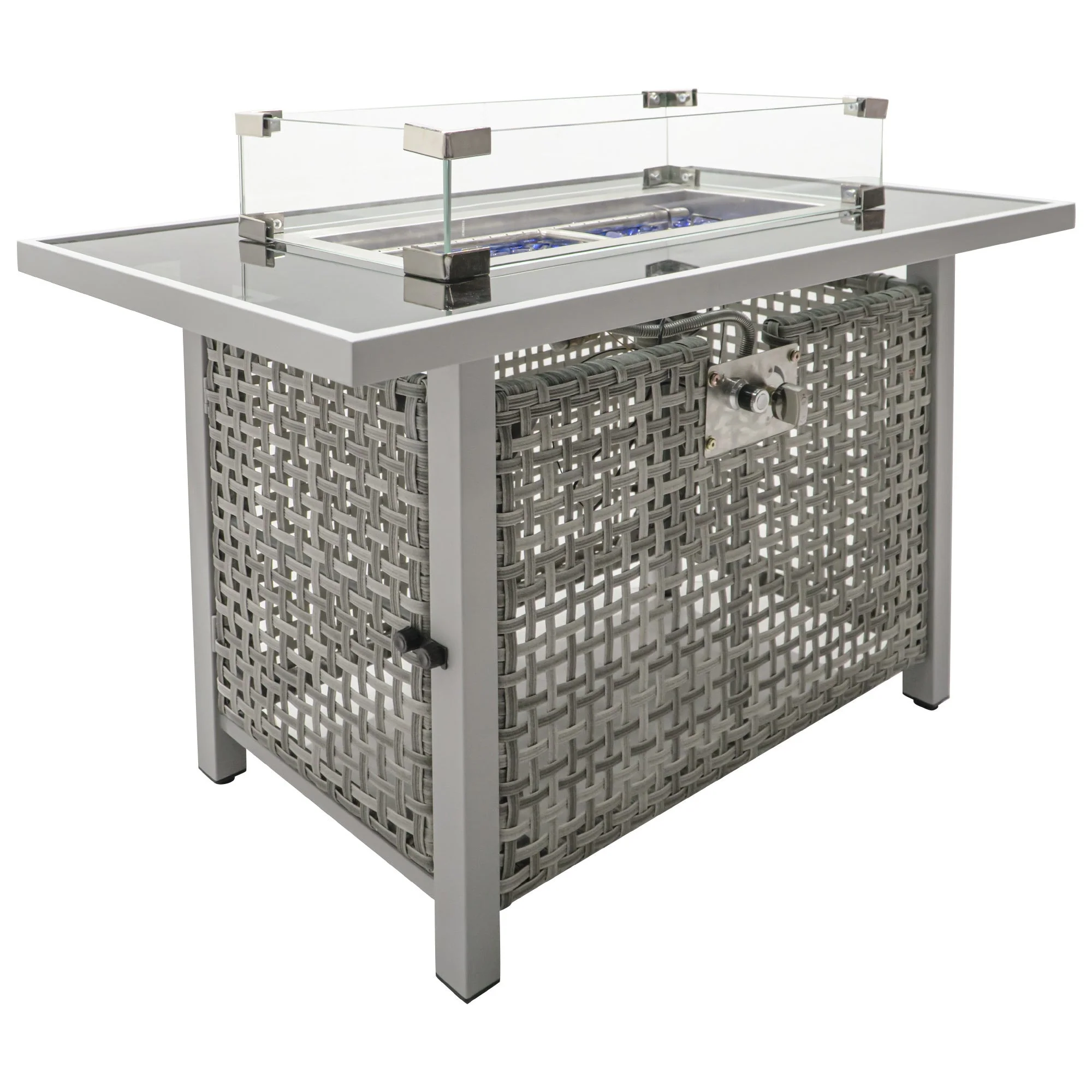 K&K 43' Propane Gas Fire Pit Table, Grey - Image 11