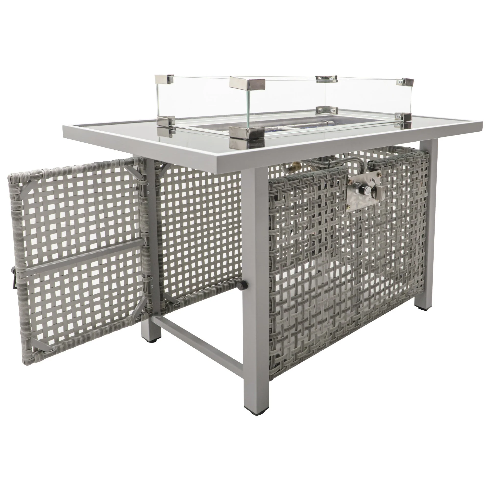 K&K 43' Propane Gas Fire Pit Table, Grey - Image 12