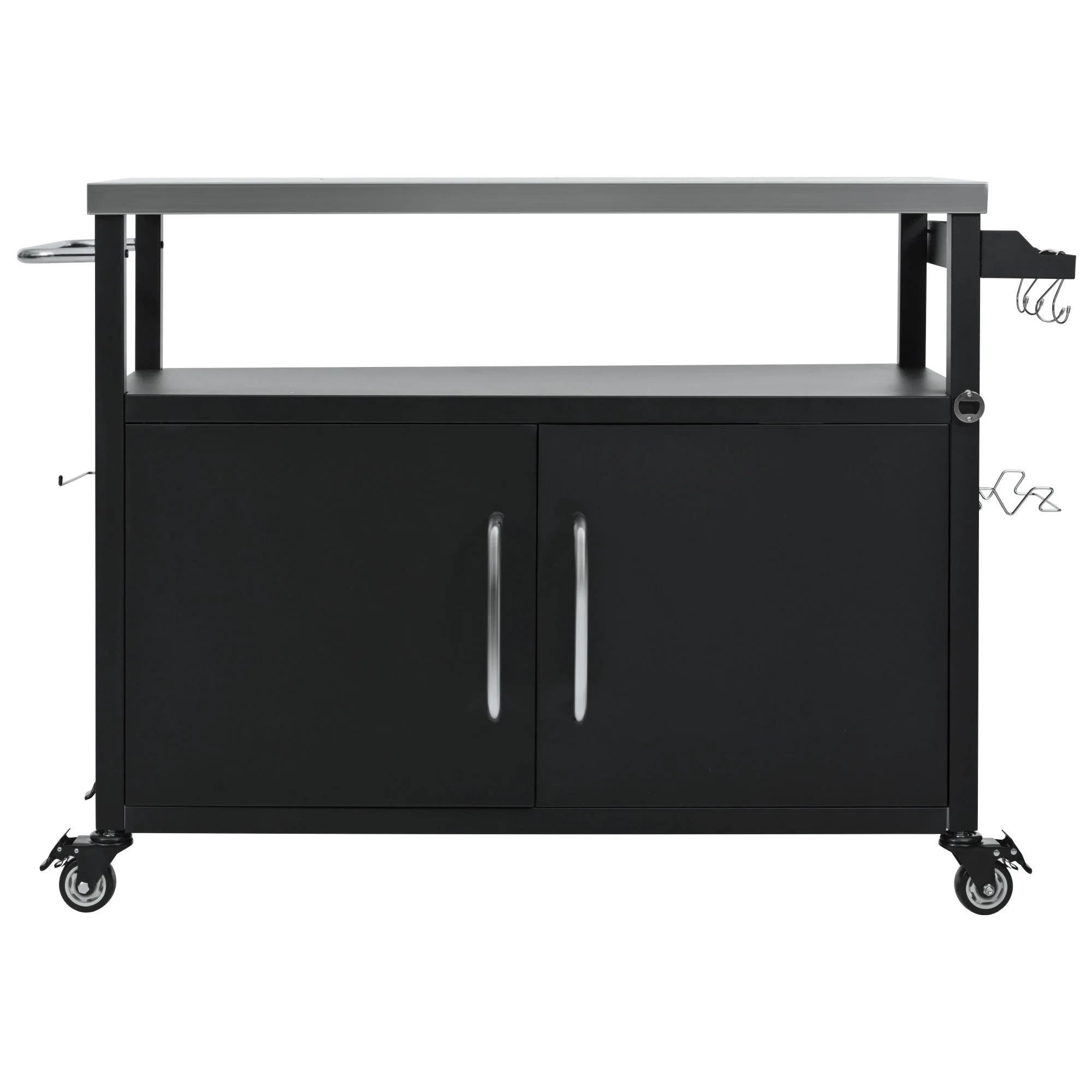 K&K 54.5" Outdoor Kitchen Island with Stainless Steel Tabletop - Image 13