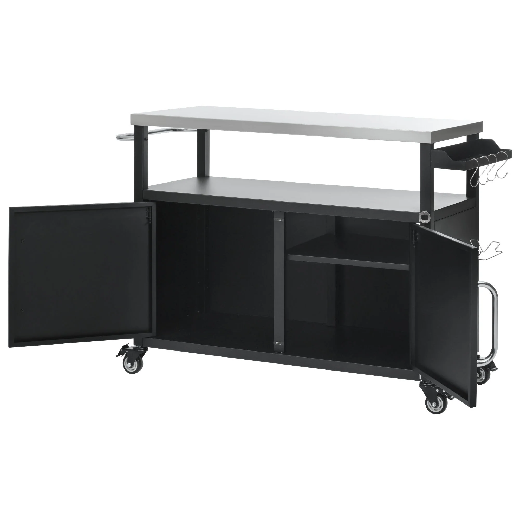 K&K 54.5" Outdoor Kitchen Island with Stainless Steel Tabletop - Image 18