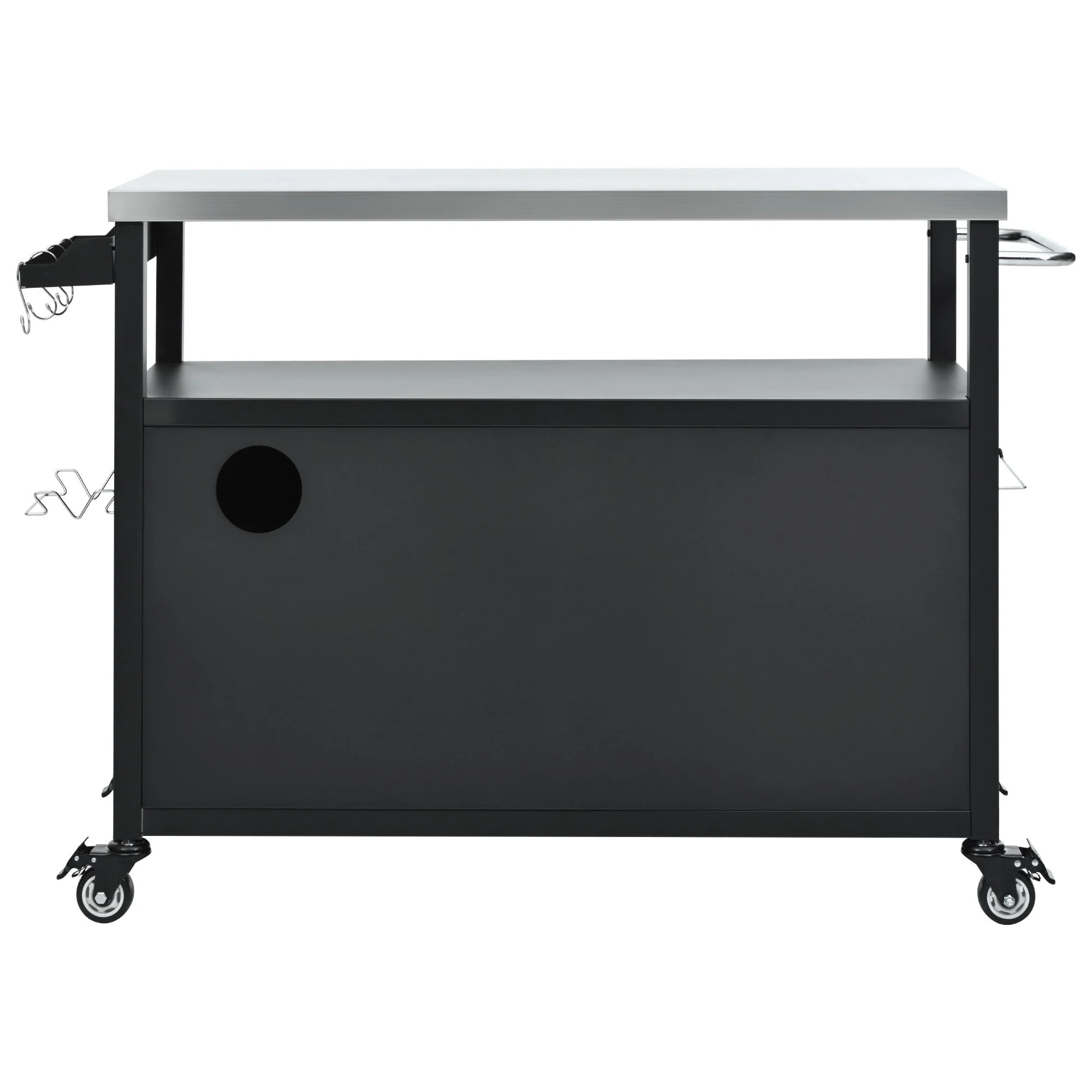 K&K 54.5" Outdoor Kitchen Island with Stainless Steel Tabletop - Image 19