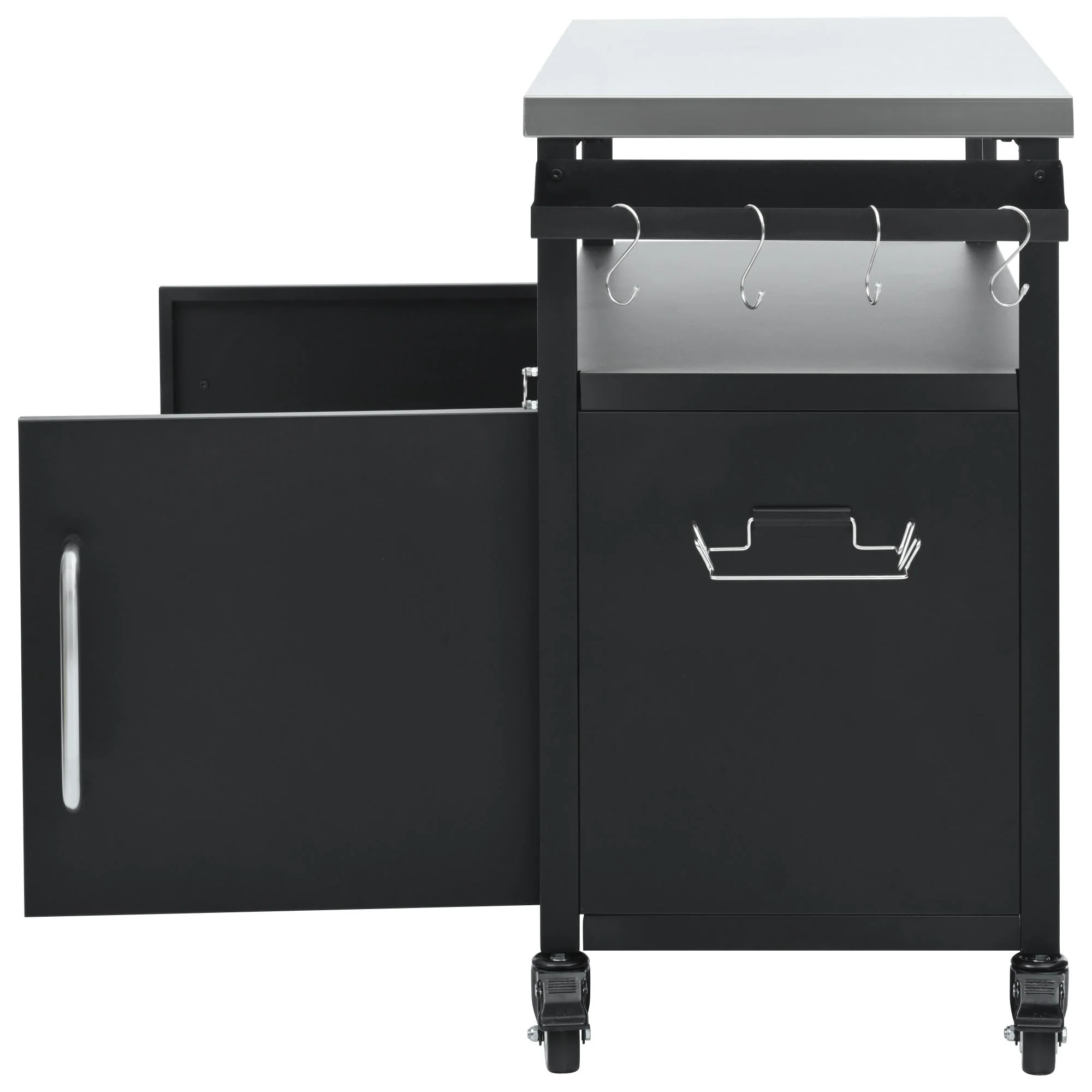 K&K 54.5" Outdoor Kitchen Island with Stainless Steel Tabletop - Image 20