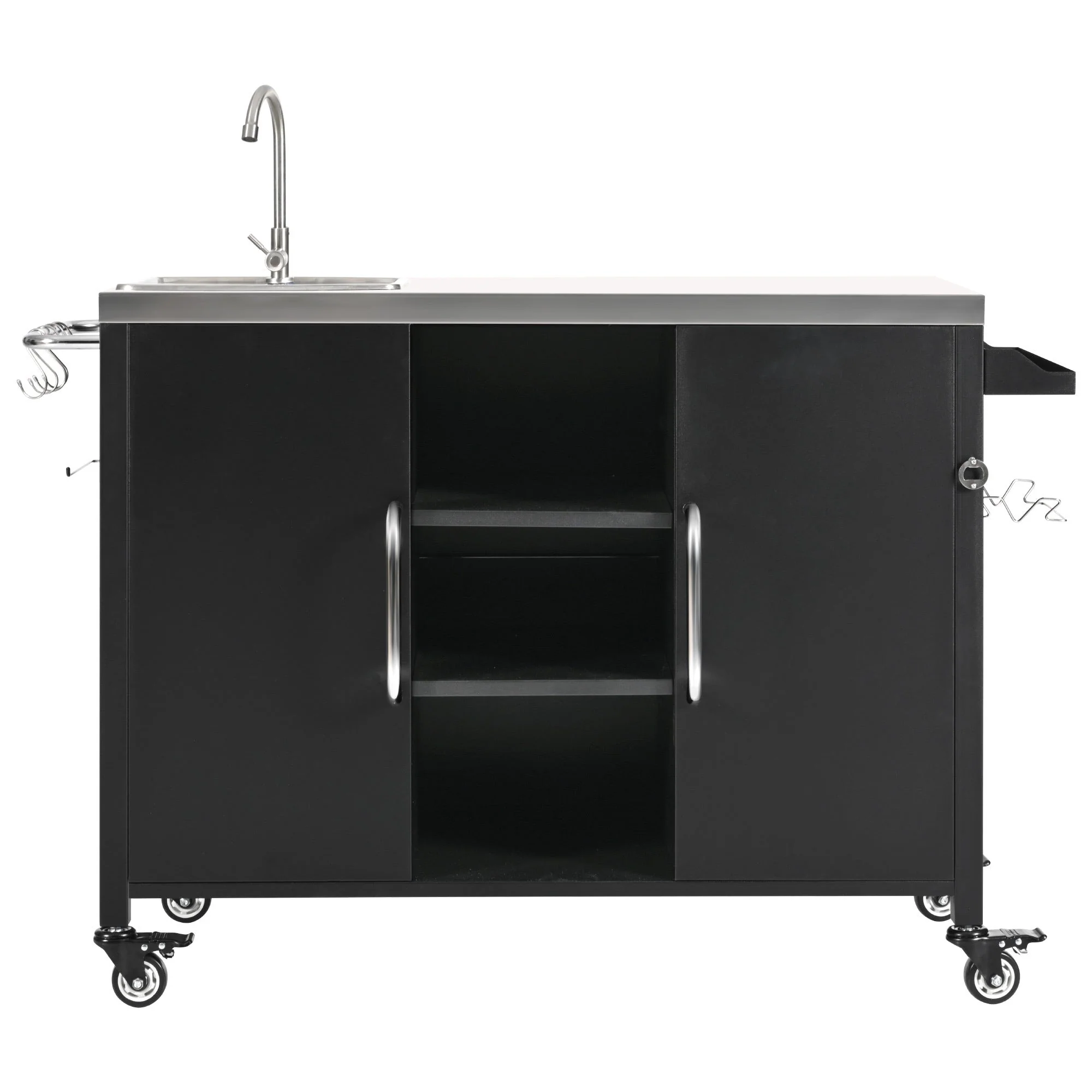 K&K 55.5" Outdoor Kitchen Island with Sink - Image 17