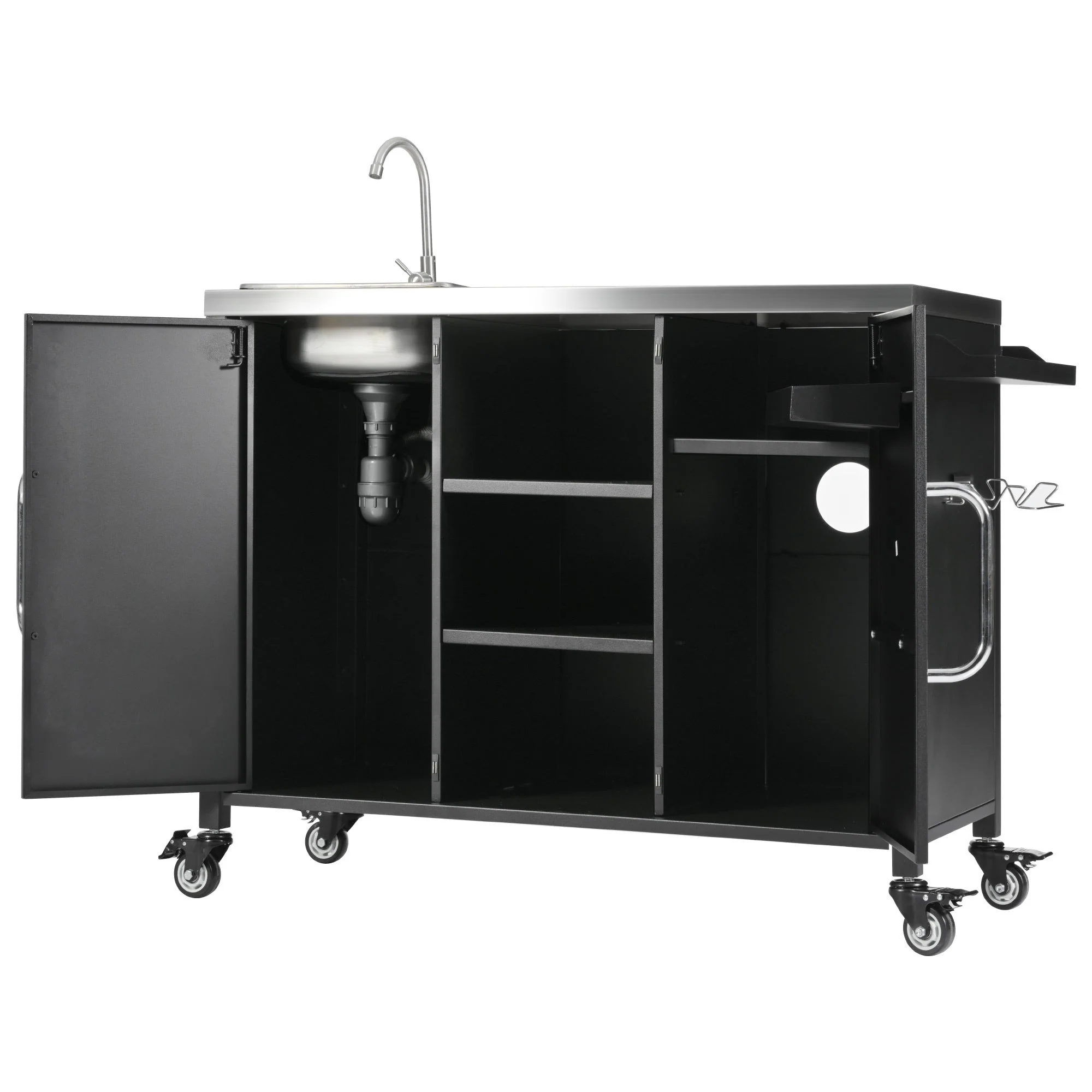 K&K 55.5" Outdoor Kitchen Island with Sink - Image 19