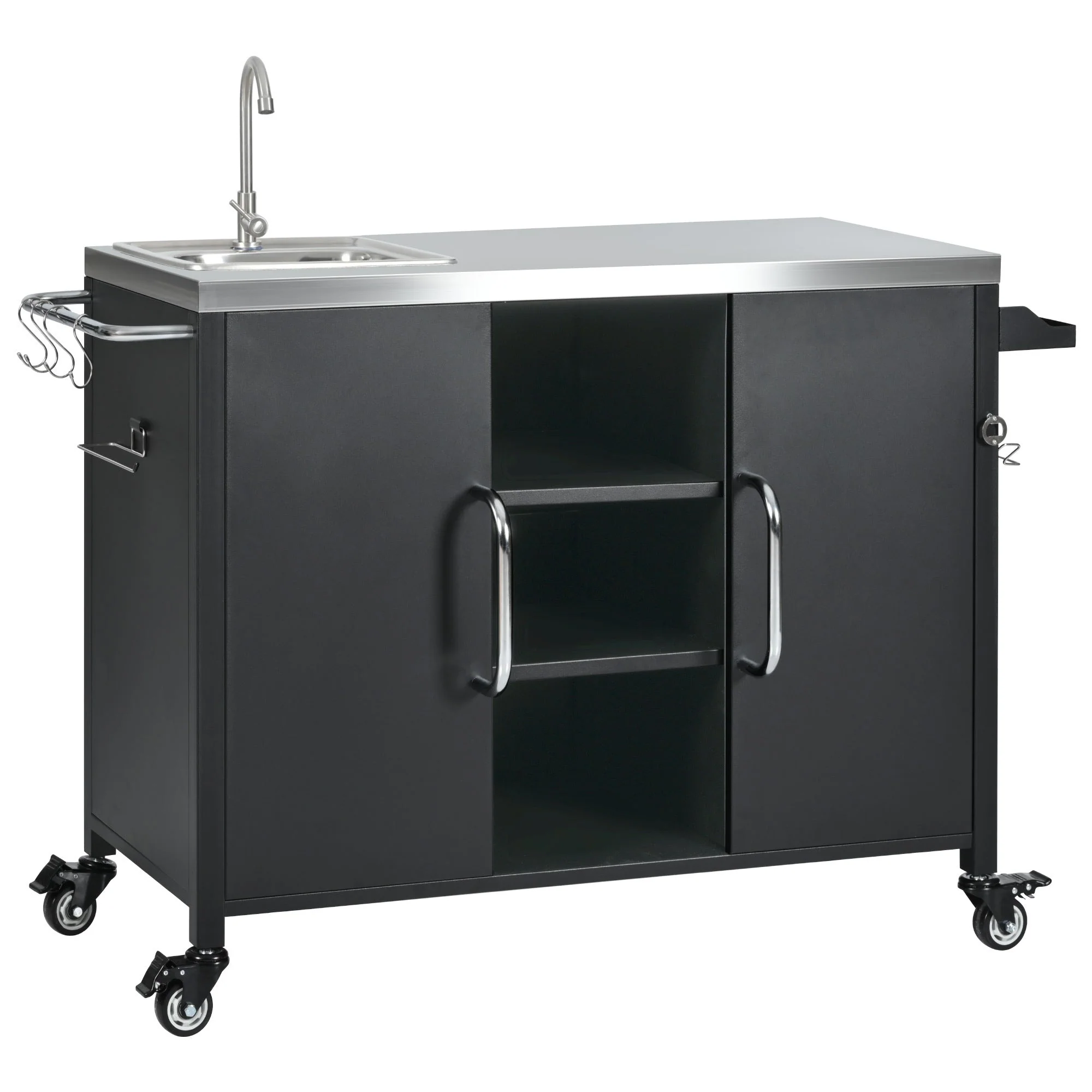 K&K 55.5" Outdoor Kitchen Island with Sink - Image 32