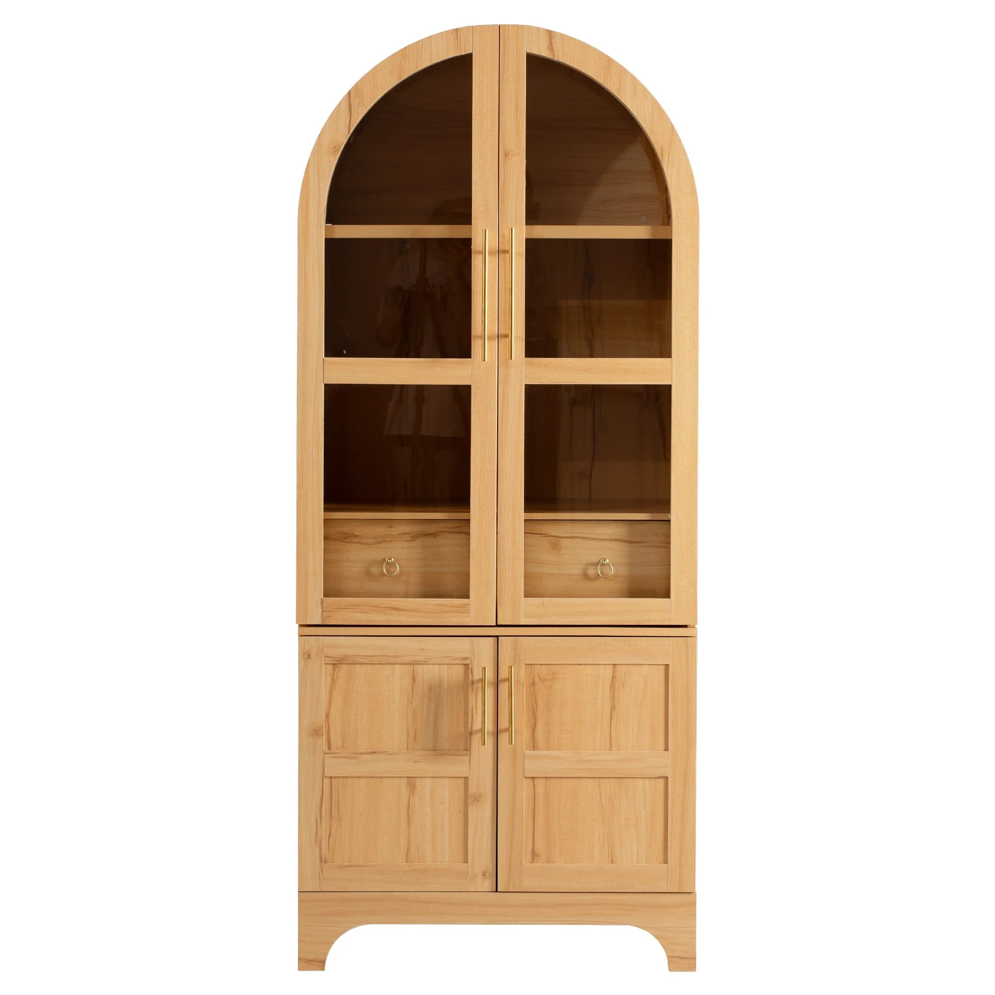 K&K 71' Tall Arched Kitchen Pantry Cabinet with Adjustable Shelves - Image 11