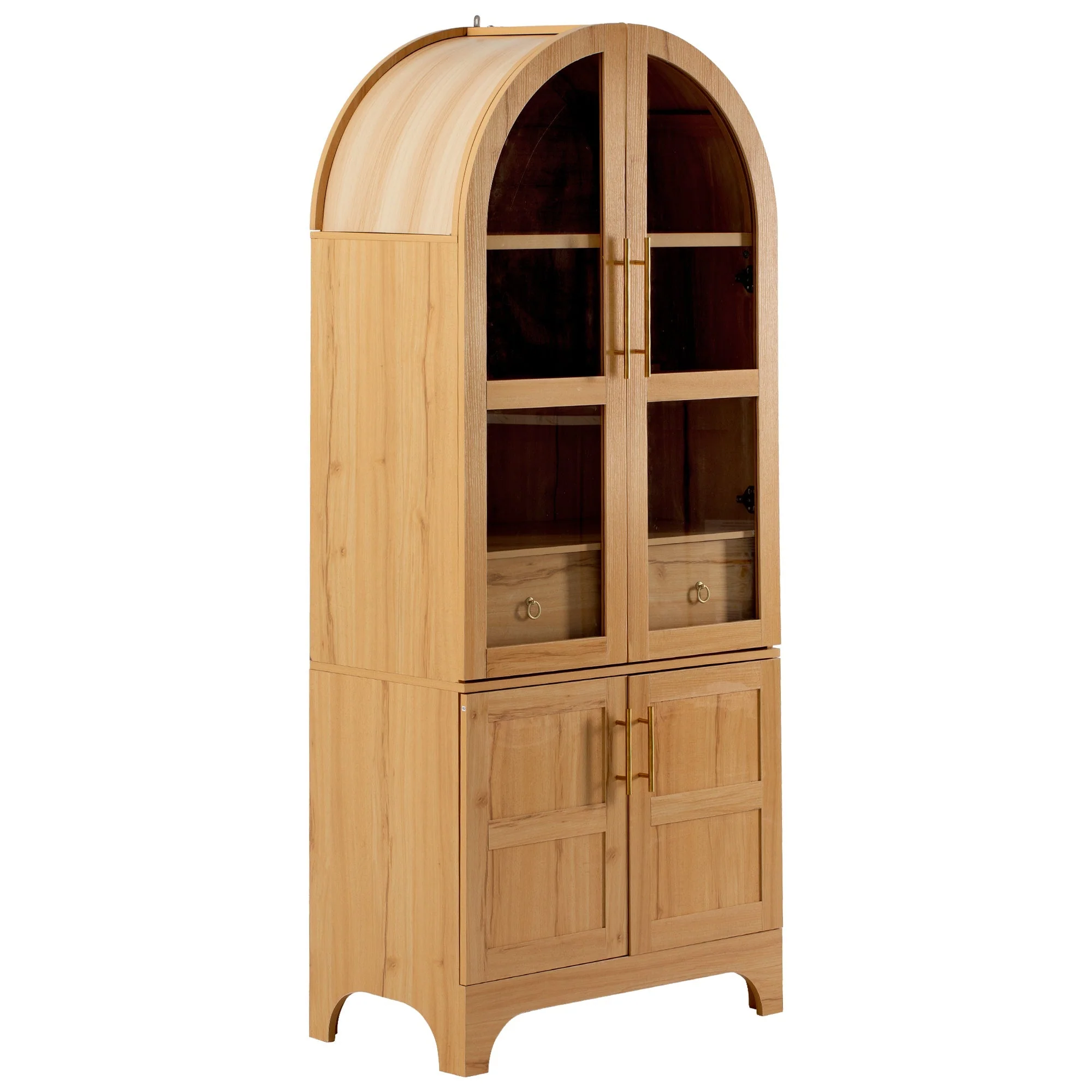 K&K 71' Tall Arched Kitchen Pantry Cabinet with Adjustable Shelves - Image 12