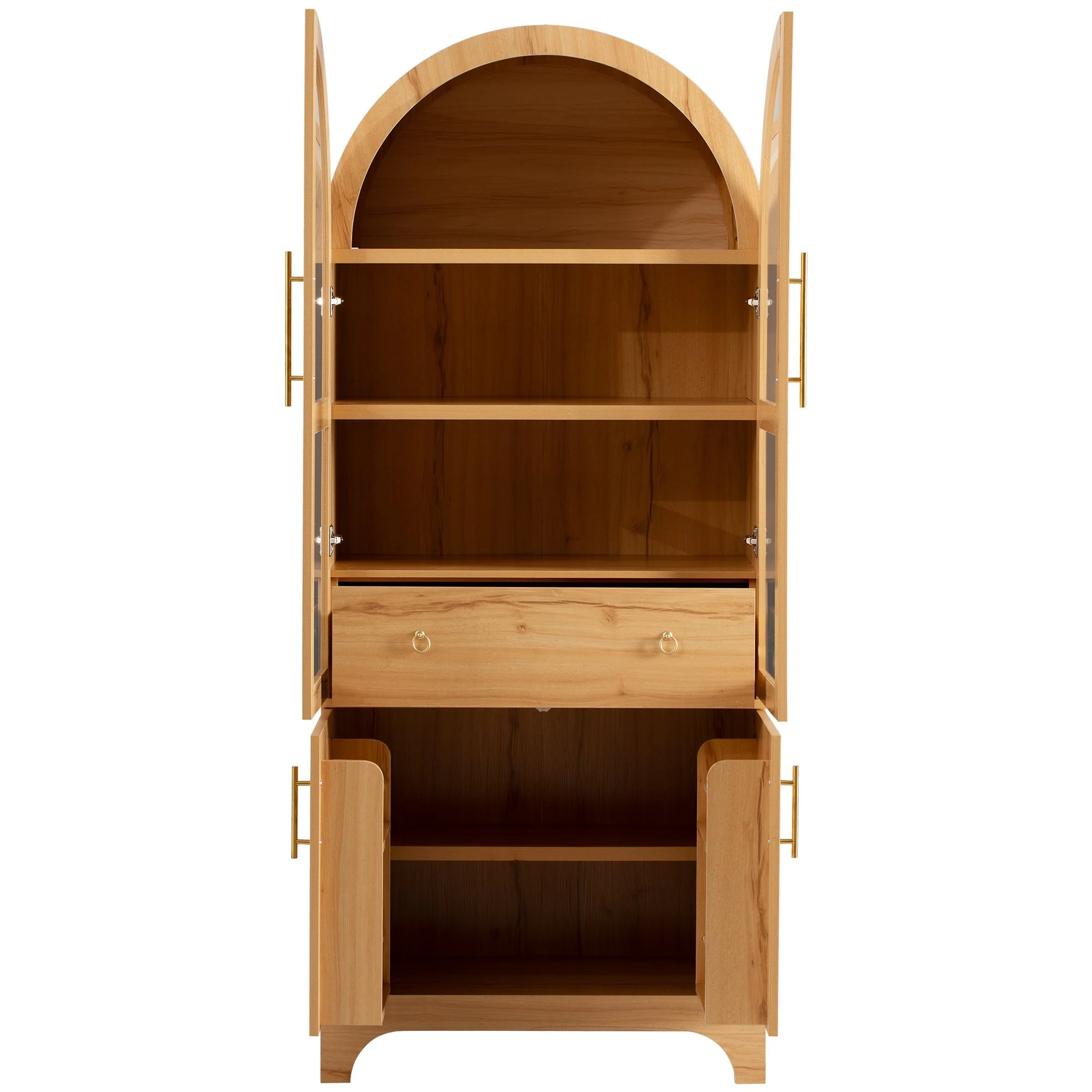 K&K 71' Tall Arched Kitchen Pantry Cabinet with Adjustable Shelves - Image 14