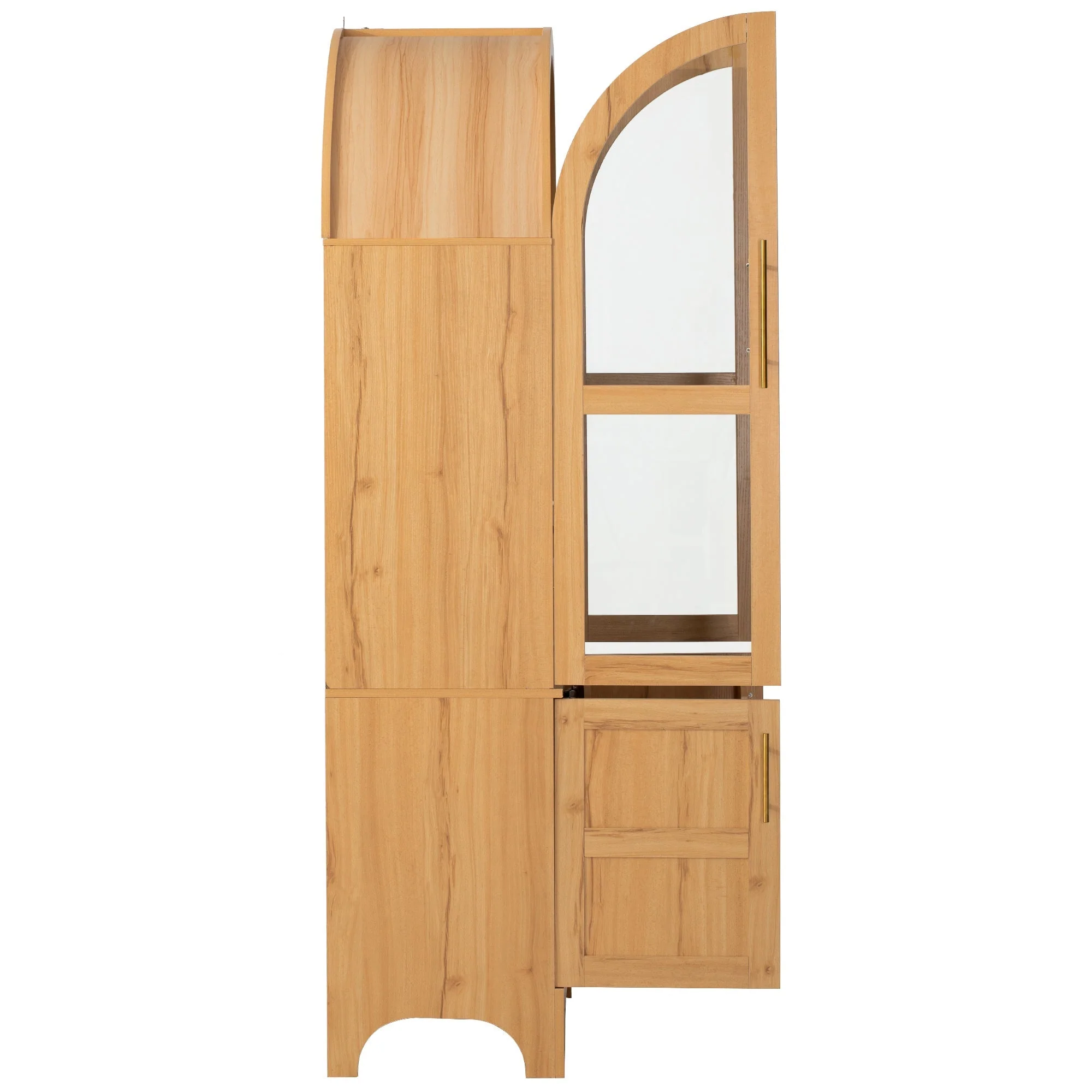 K&K 71' Tall Arched Kitchen Pantry Cabinet with Adjustable Shelves - Image 22