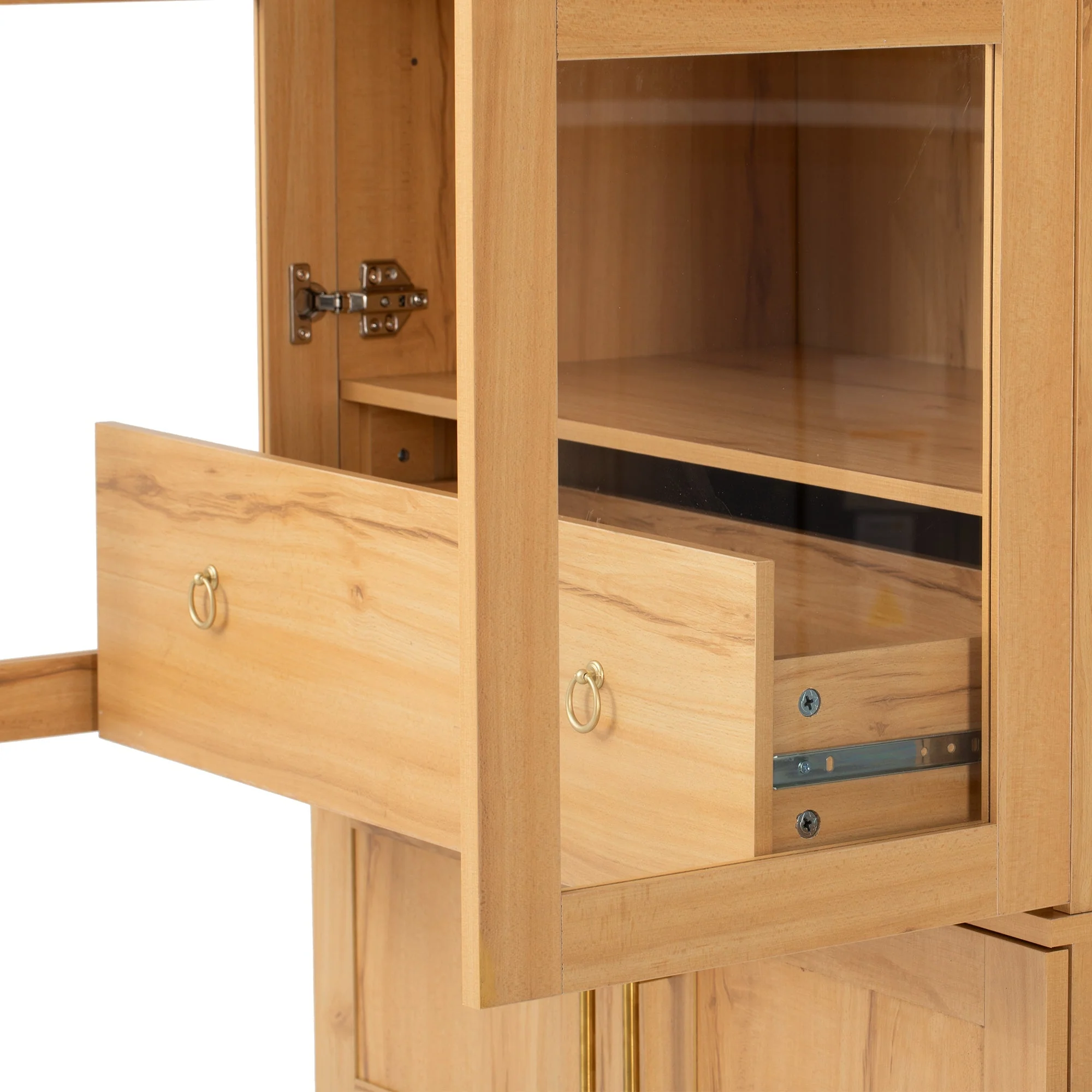 K&K 71' Tall Arched Kitchen Pantry Cabinet with Adjustable Shelves - Image 26