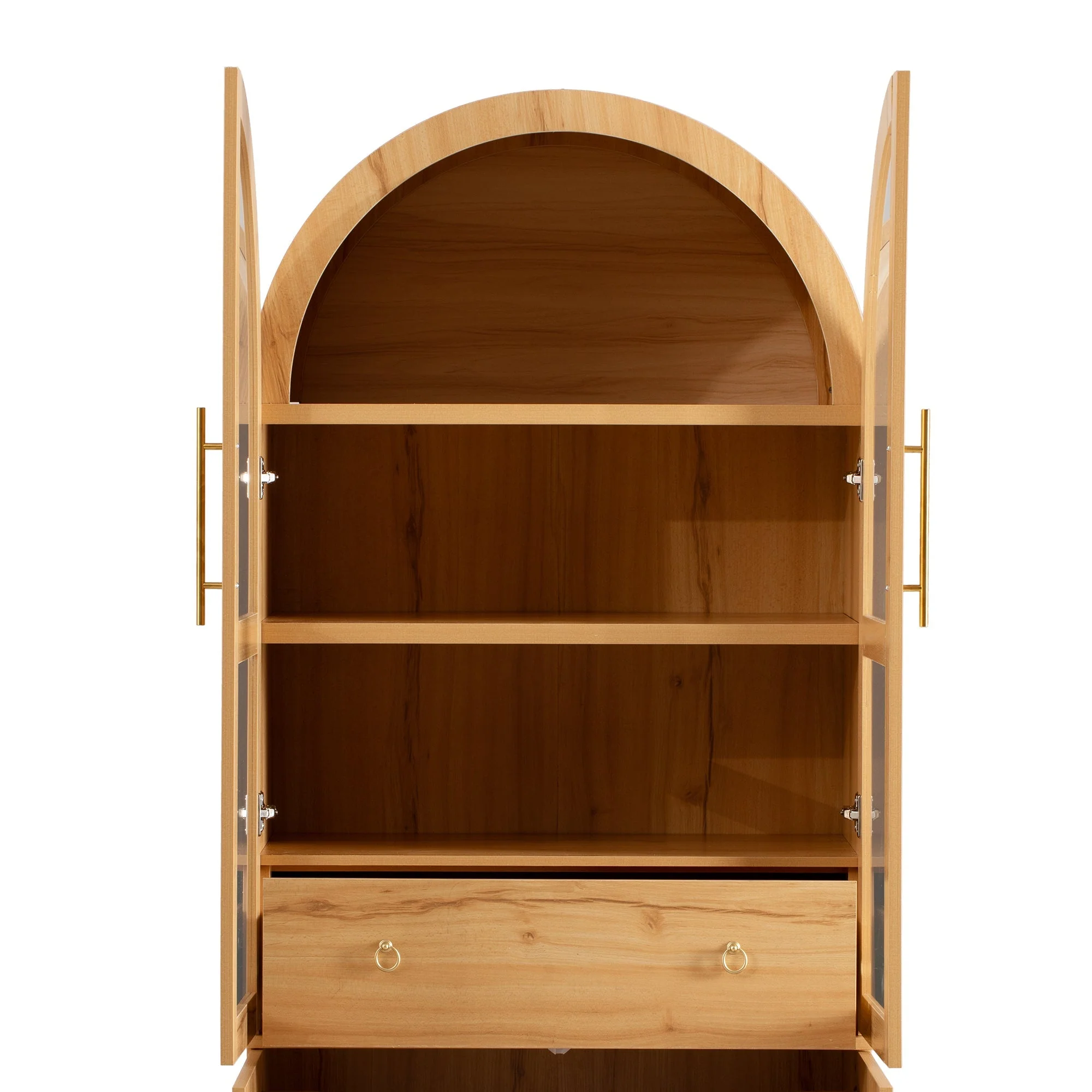K&K 71' Tall Arched Kitchen Pantry Cabinet with Adjustable Shelves - Image 27