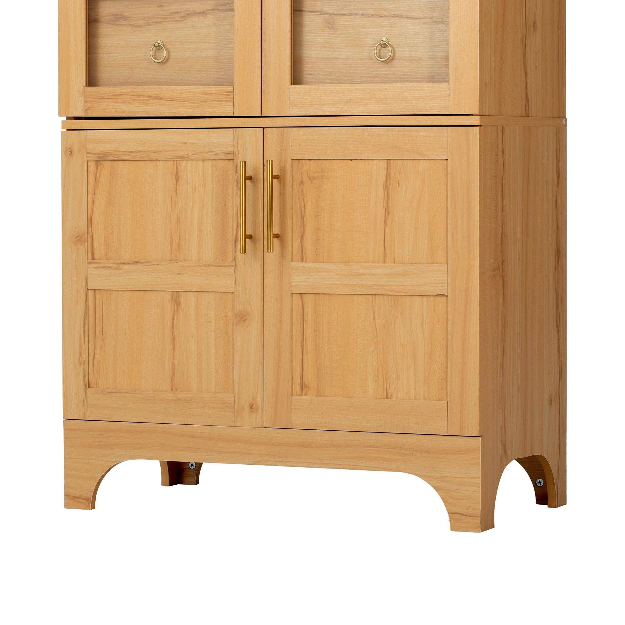 K&K 71' Tall Arched Kitchen Pantry Cabinet with Adjustable Shelves - Image 36