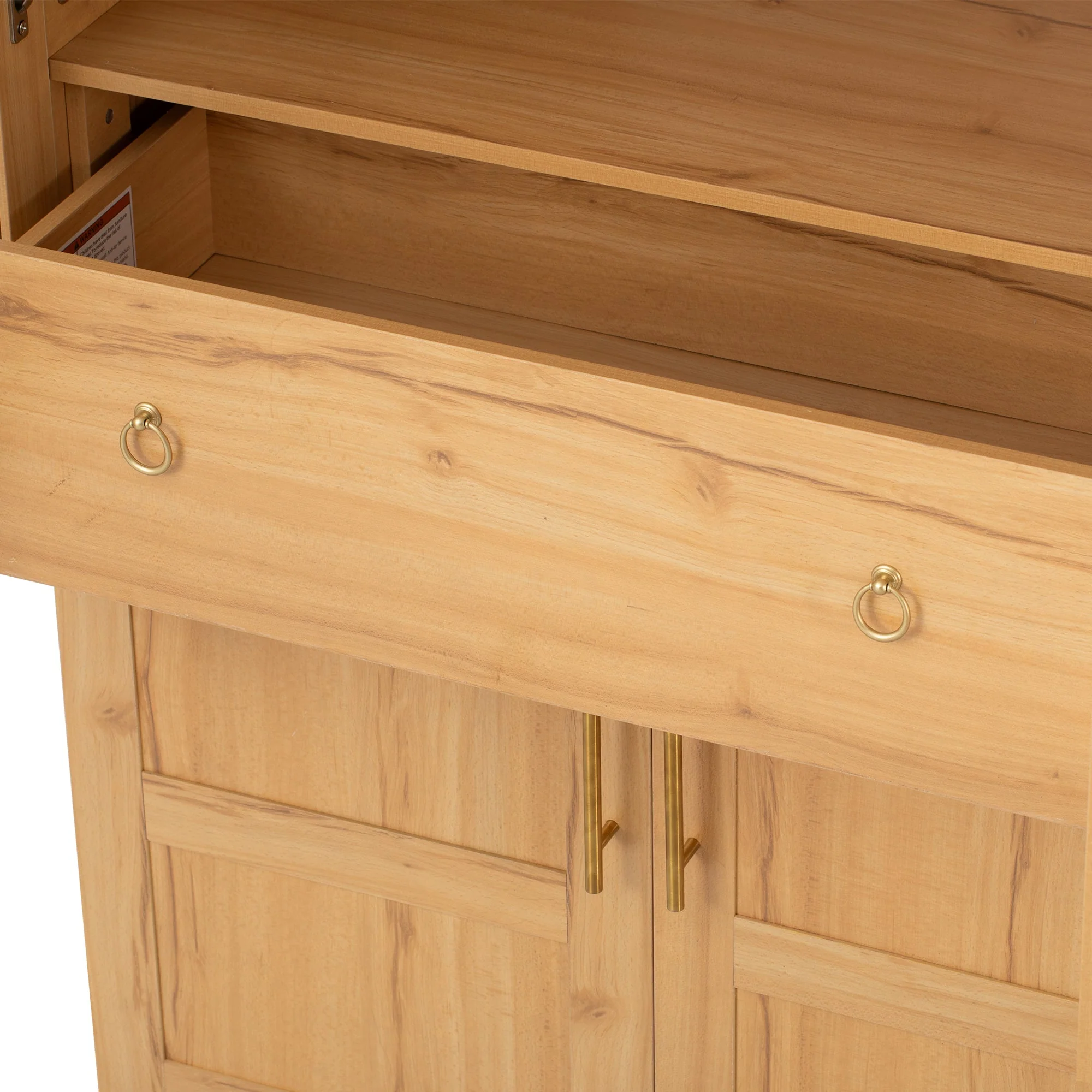 K&K 71' Tall Arched Kitchen Pantry Cabinet with Adjustable Shelves - Image 38