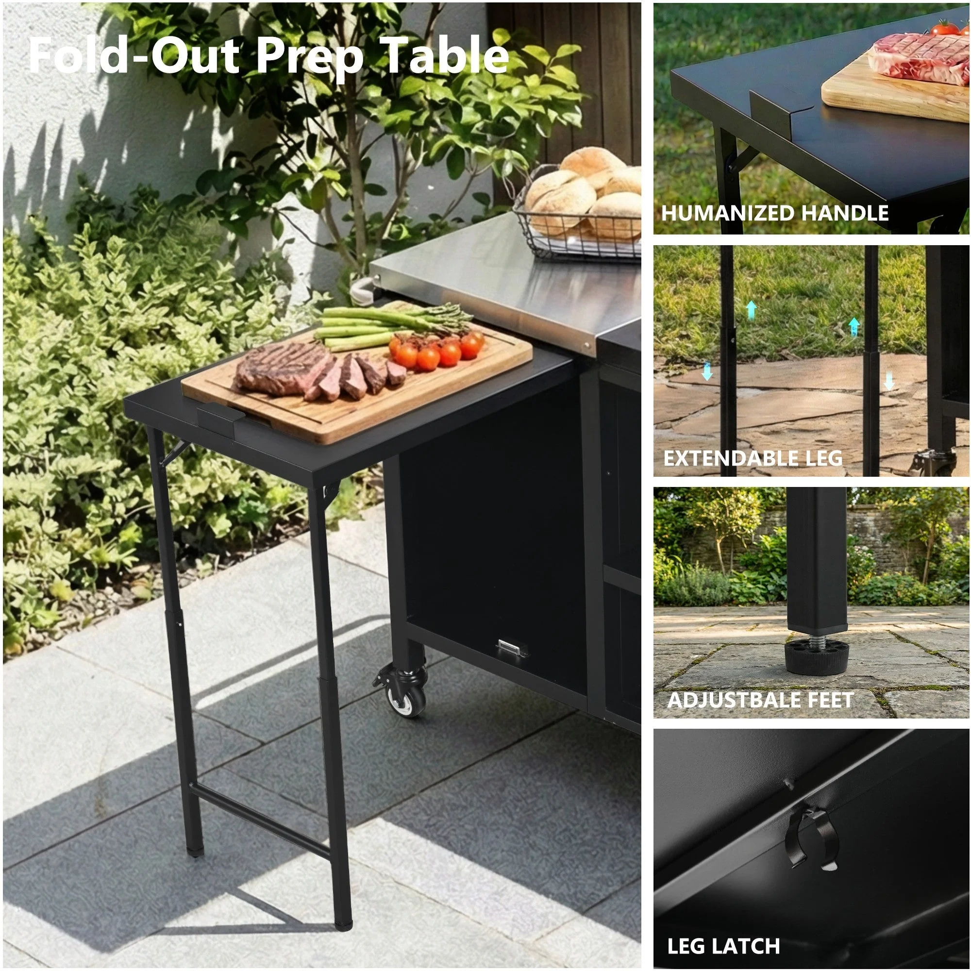 K&K 72.4' Large Grill Table for Big Green Egg - Image 10