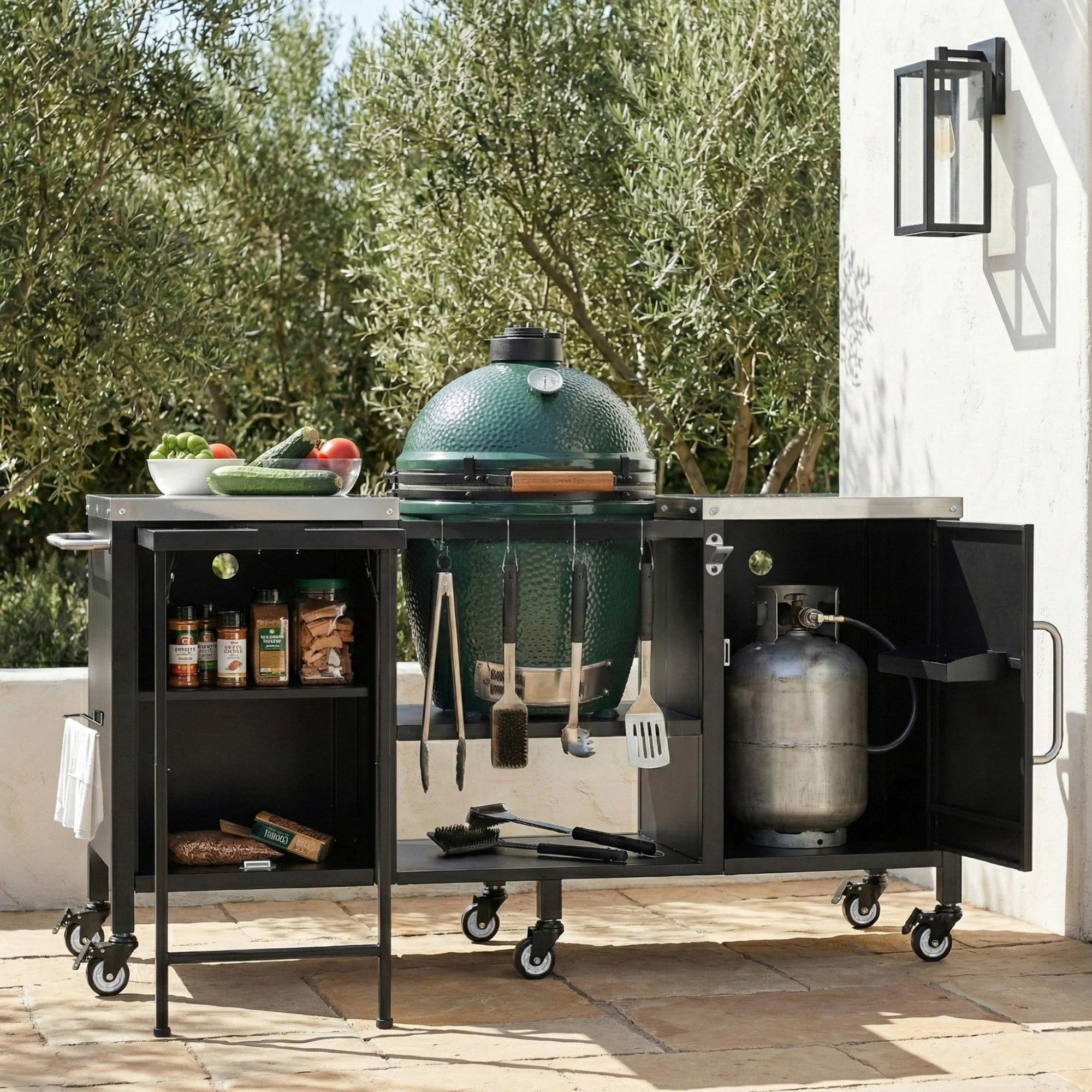 K&K 72.4' Large Grill Table for Big Green Egg - Image 3