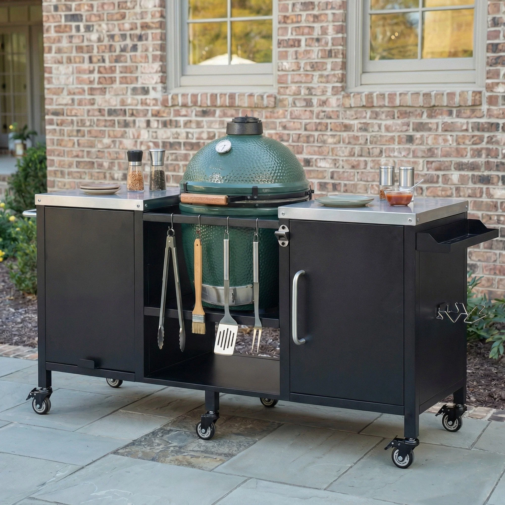 K&K 72.4' Large Grill Table for Big Green Egg - Image 4