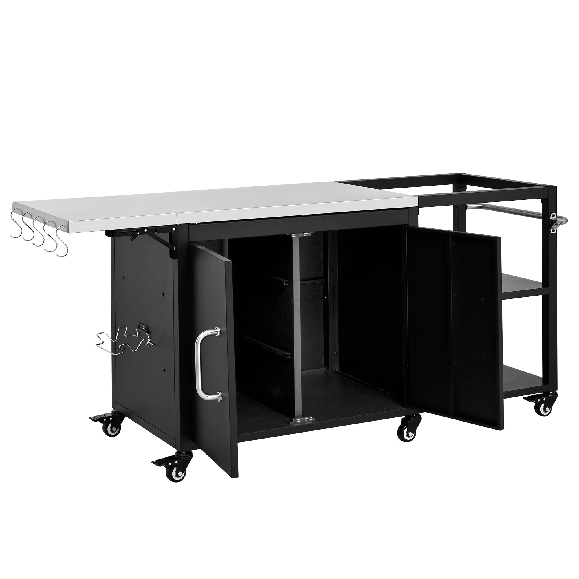 K&K 76.6' Outdoor Grill Cart with Storage Cabinet - Image 10