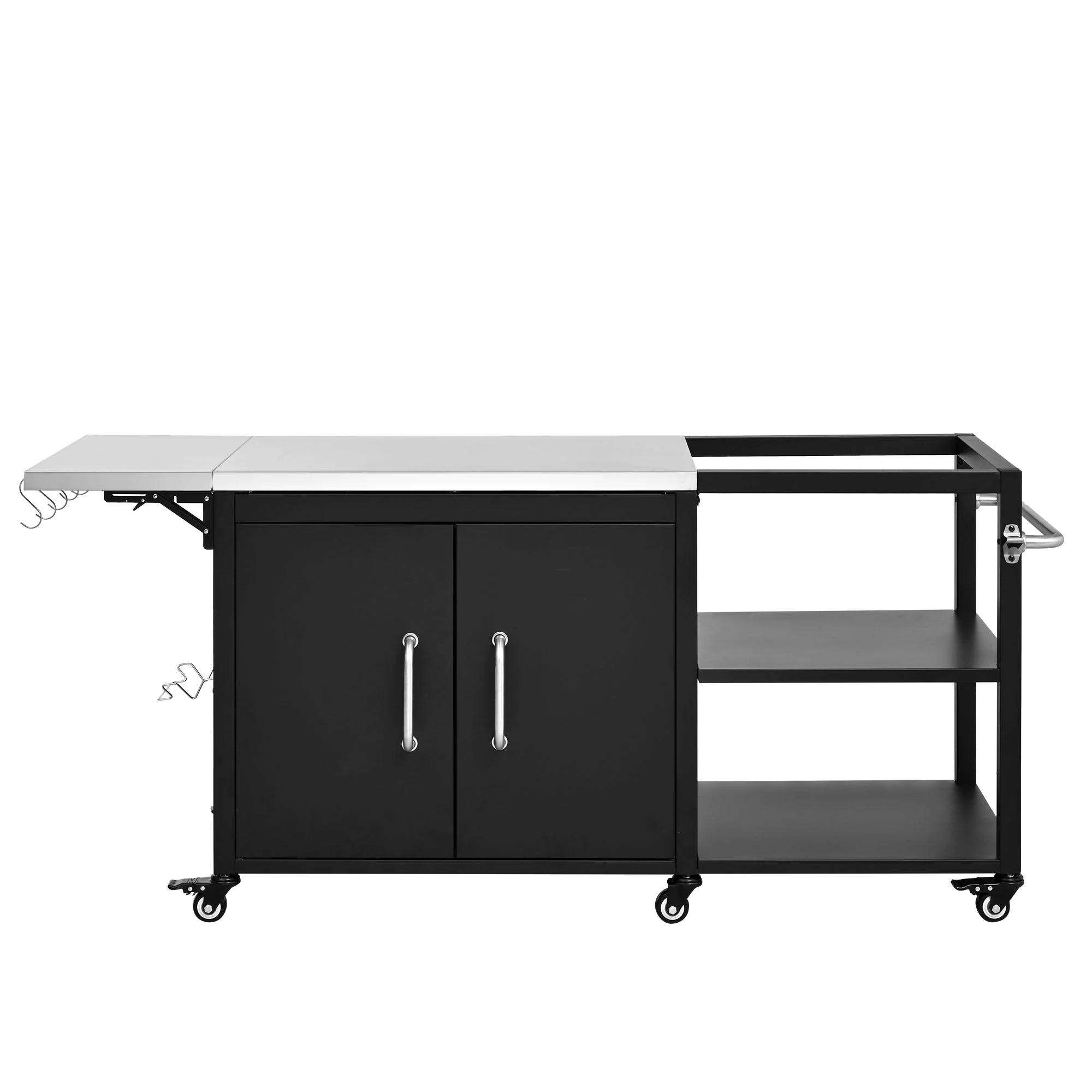 K&K 76.6' Outdoor Grill Cart with Storage Cabinet - Image 5