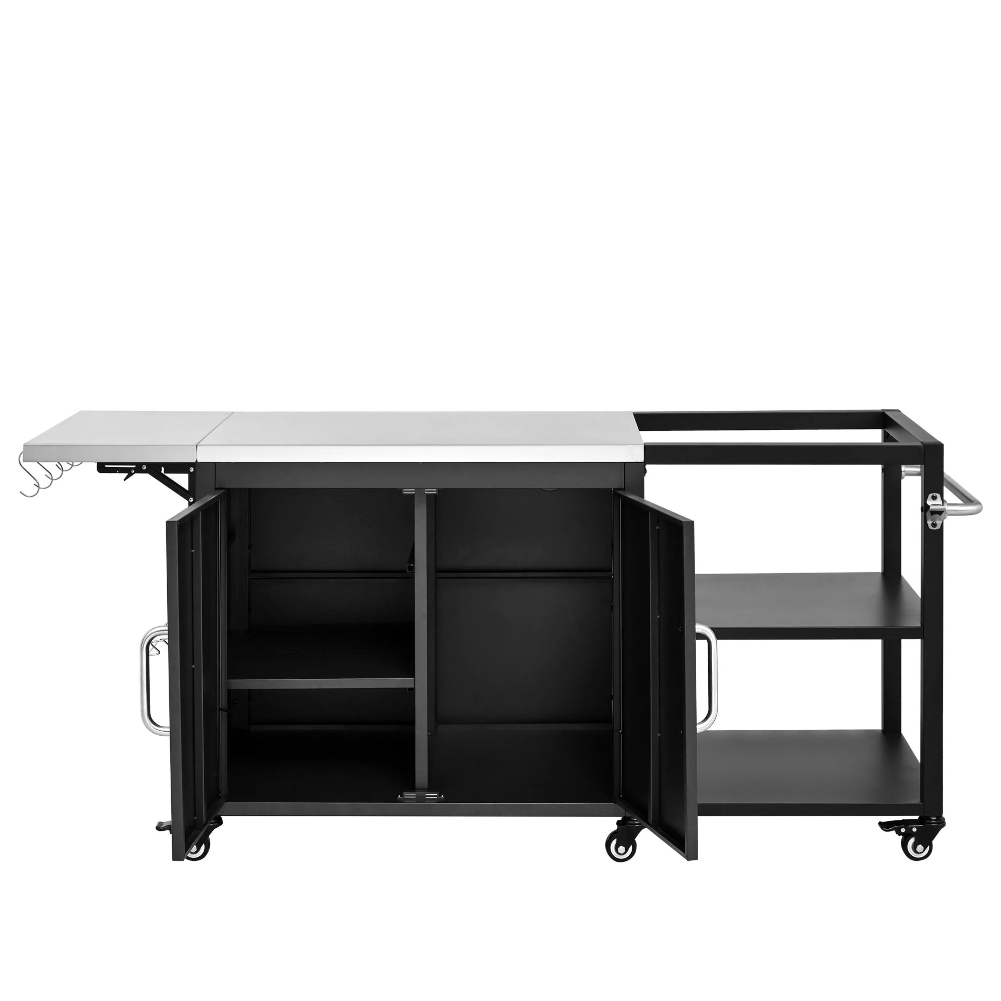 K&K 76.6' Outdoor Grill Cart with Storage Cabinet - Image 6