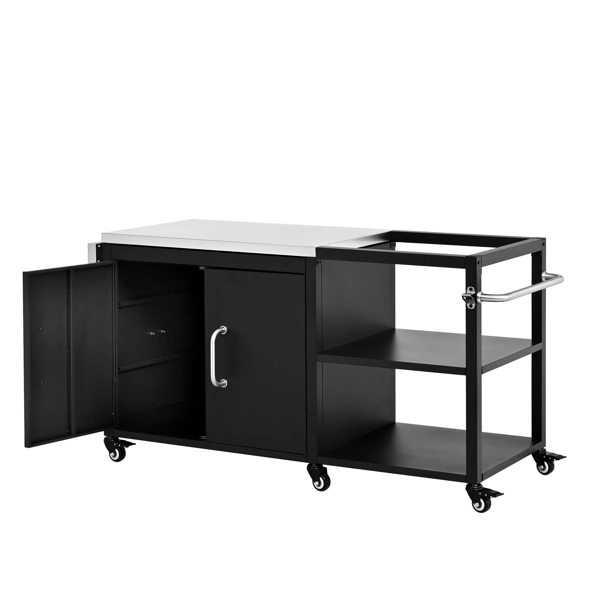 K&K 76.6' Outdoor Grill Cart with Storage Cabinet - Image 7