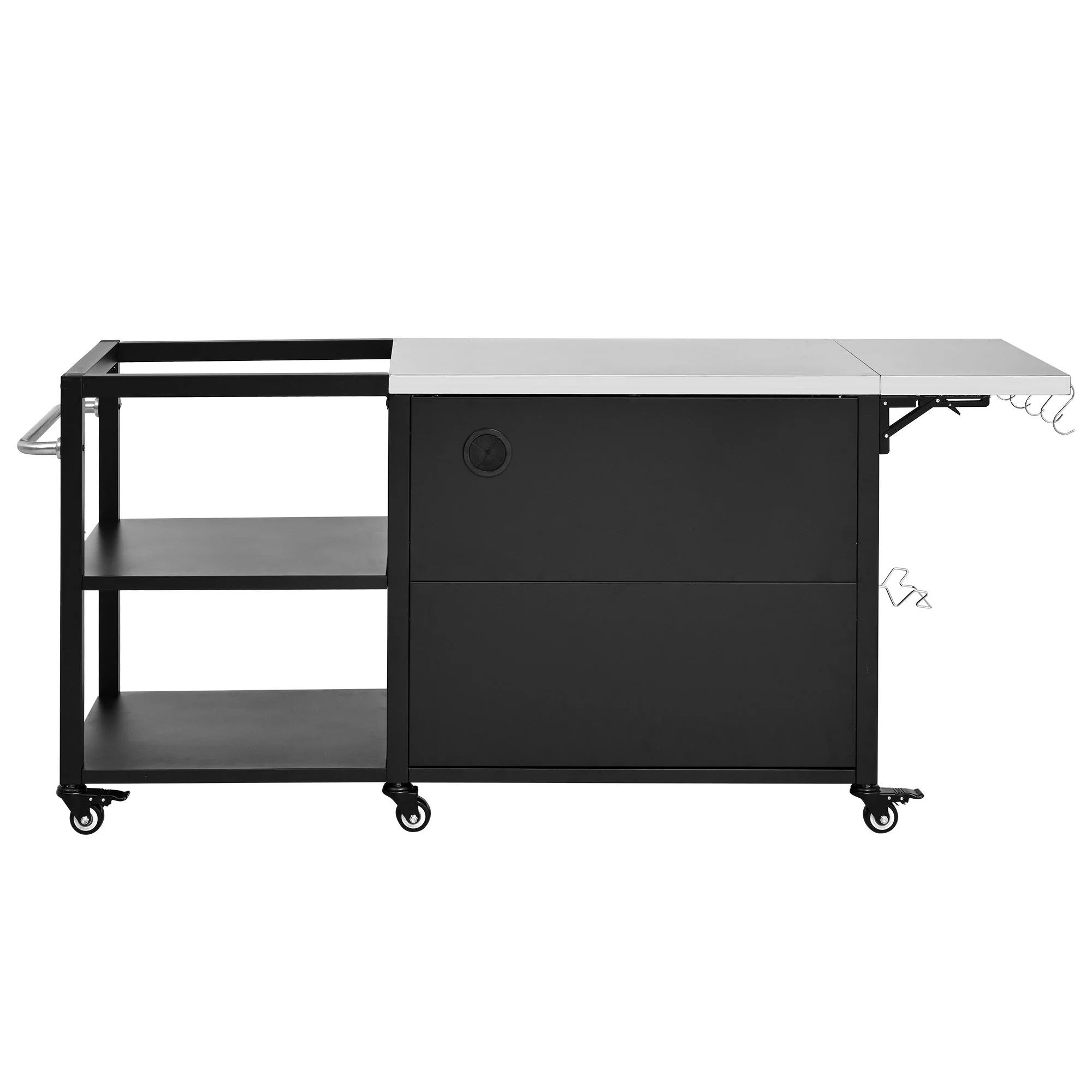K&K 76.6' Outdoor Grill Cart with Storage Cabinet - Image 8