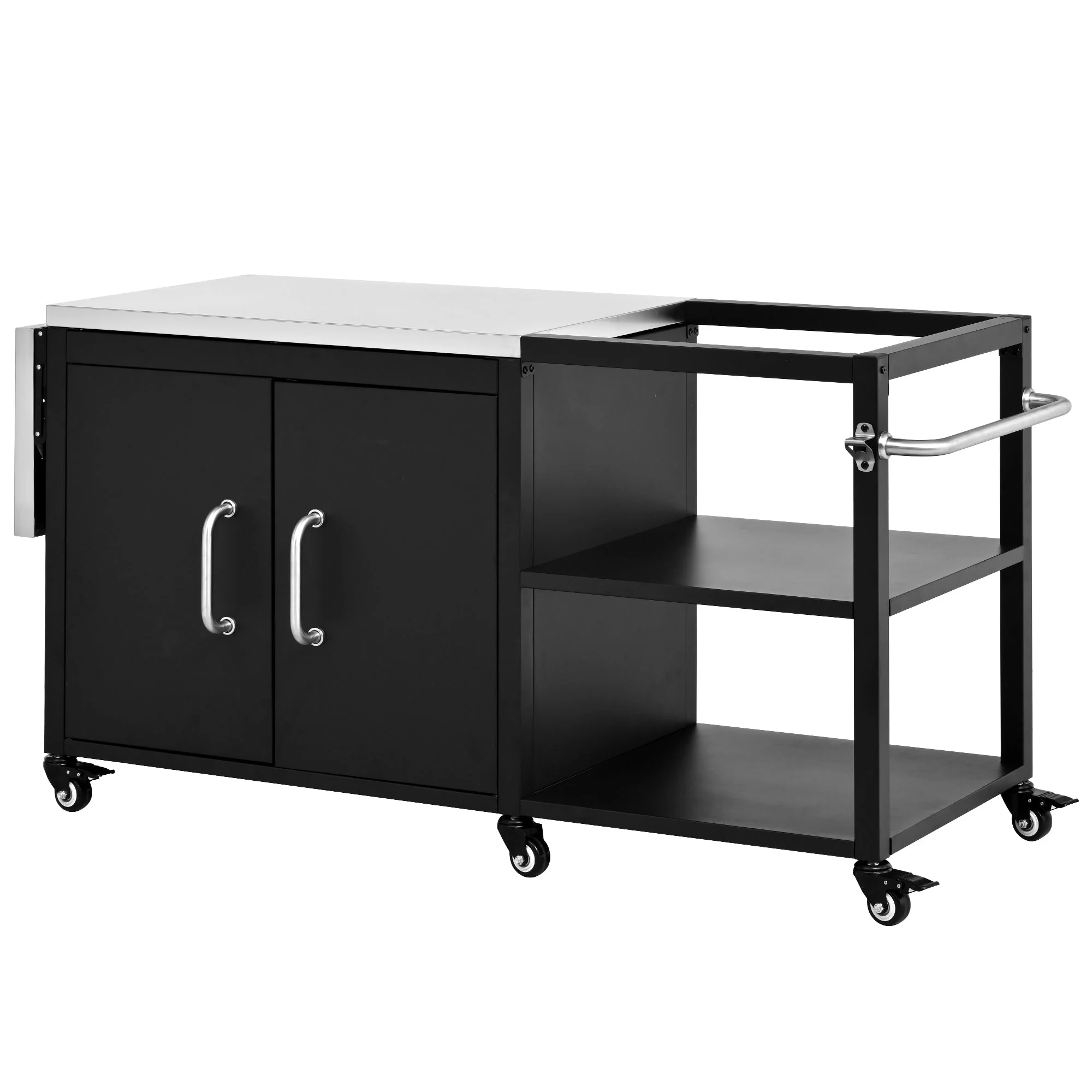 K&K 76.6' Outdoor Grill Cart with Storage Cabinet - Image 9