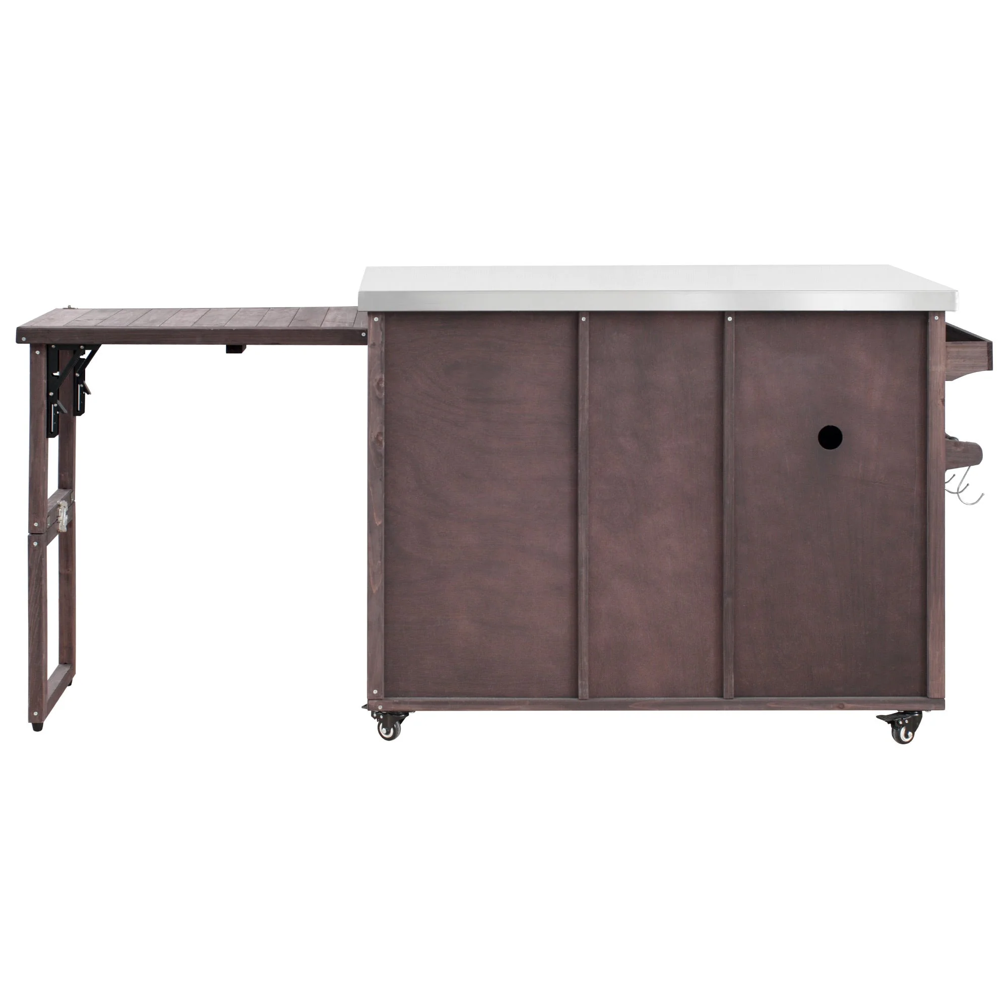 K&K 78.3' Outdoor Kitchen Island with Foldable Grill Table - Image 20