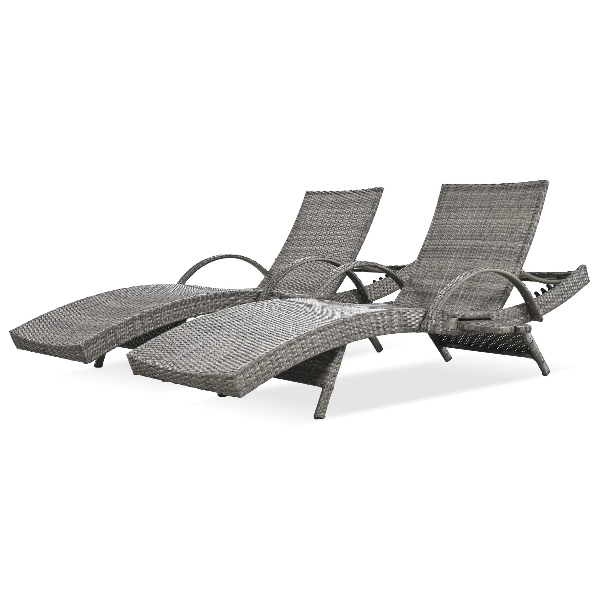K&K 80'' Outdoor Wicker Chaise Lounge Chairs Set of 2 - Image 14