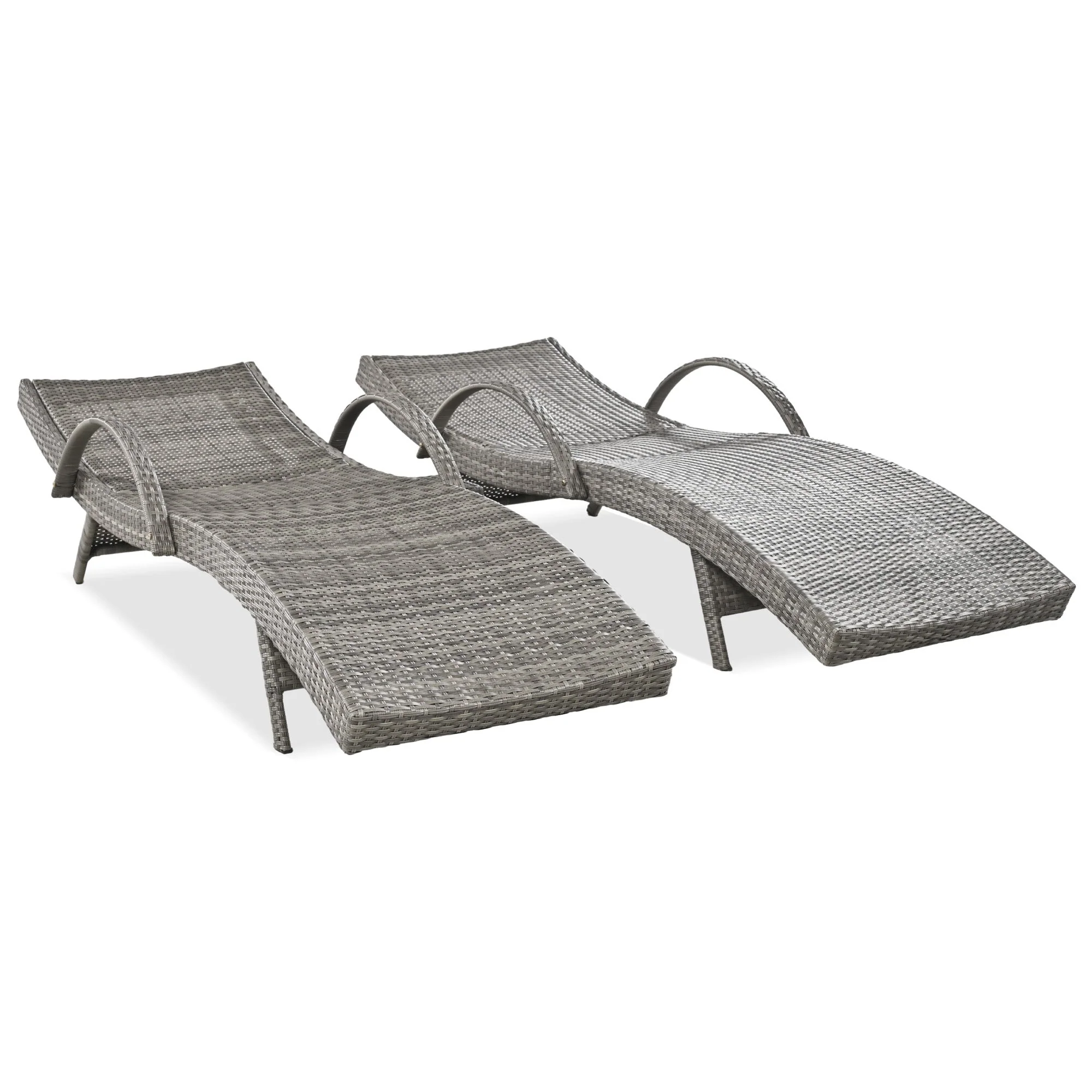 K&K 80'' Outdoor Wicker Chaise Lounge Chairs Set of 2 - Image 16