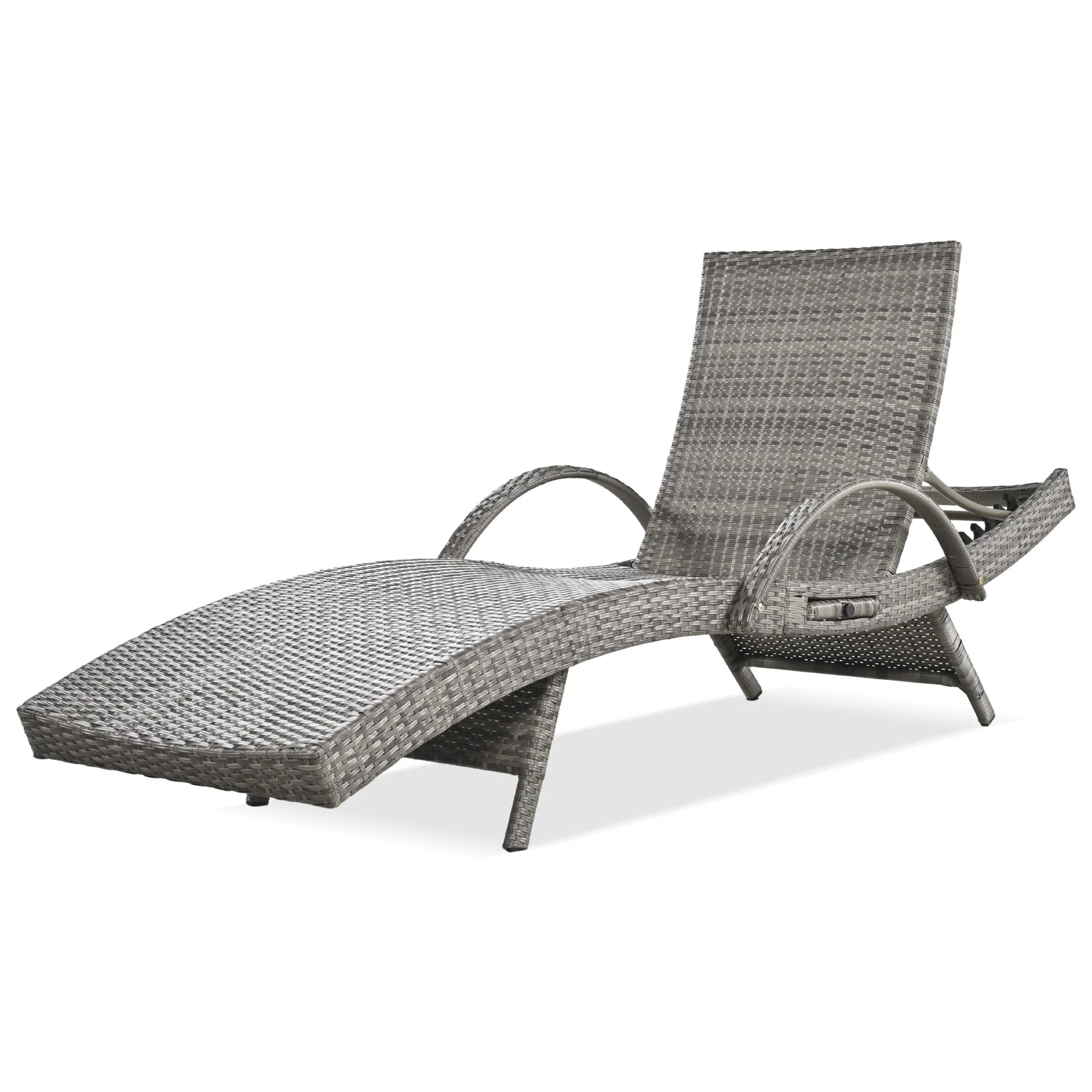 K&K 80'' Outdoor Wicker Chaise Lounge Chairs Set of 2 - Image 17