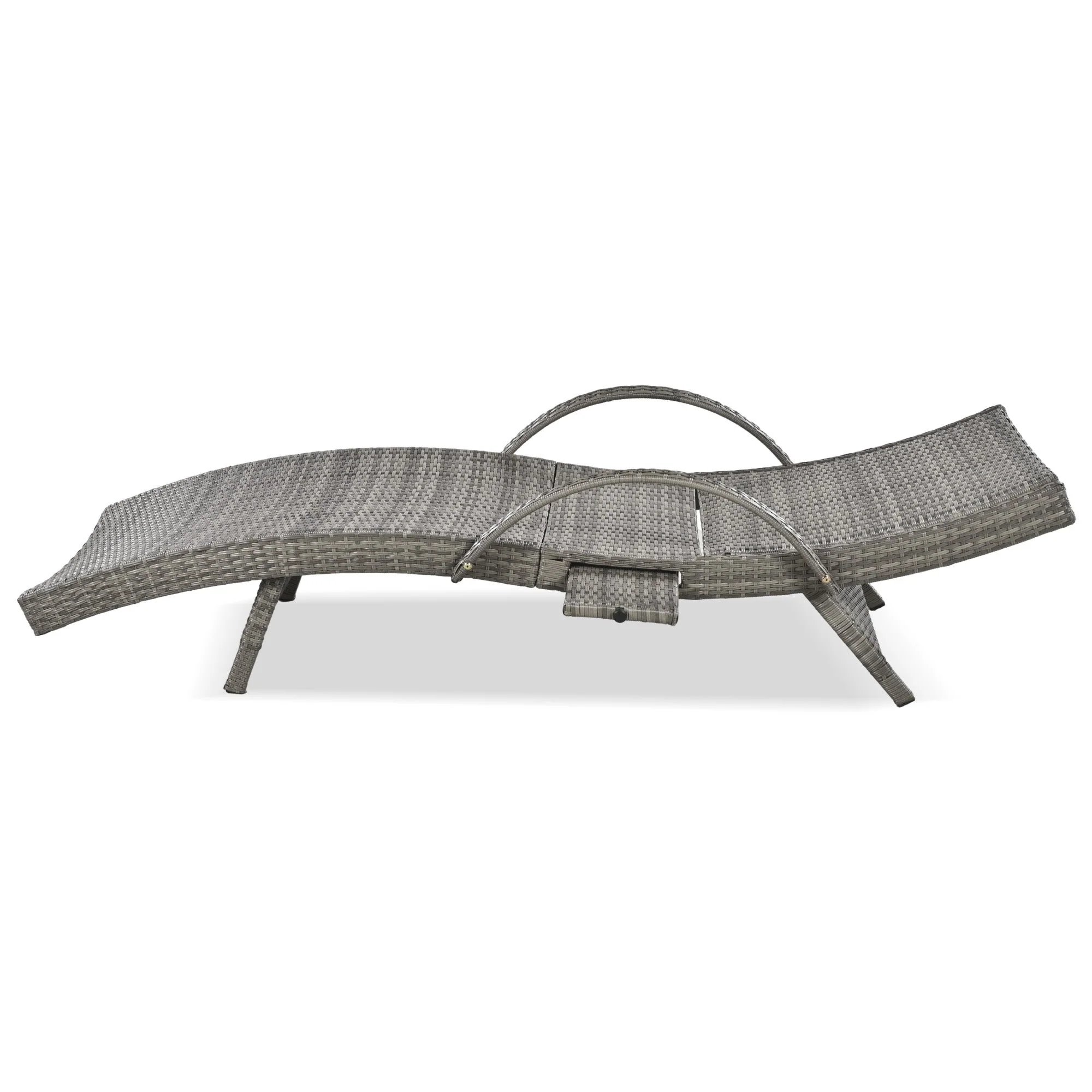 K&K 80'' Outdoor Wicker Chaise Lounge Chairs Set of 2 - Image 19