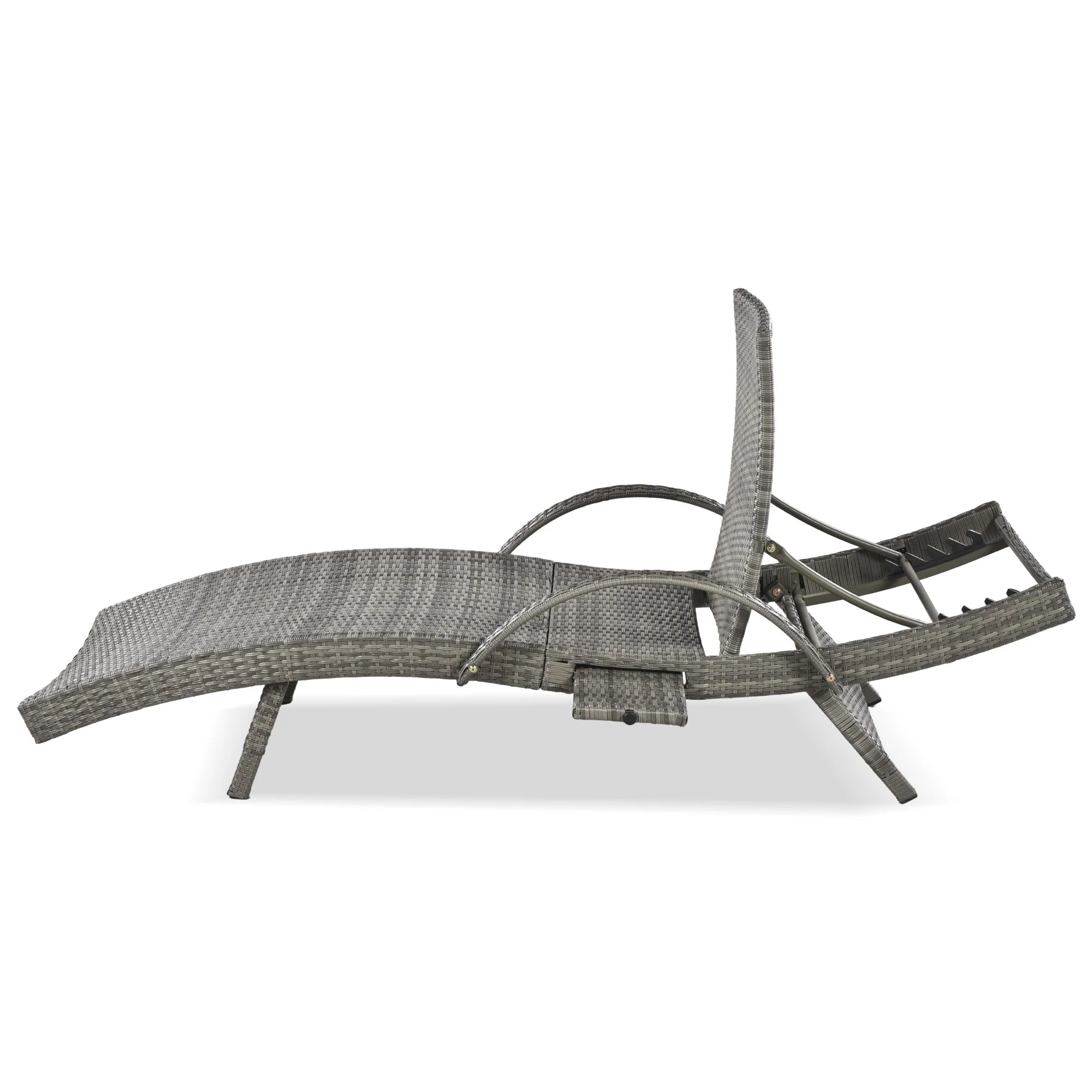 K&K 80'' Outdoor Wicker Chaise Lounge Chairs Set of 2 - Image 20