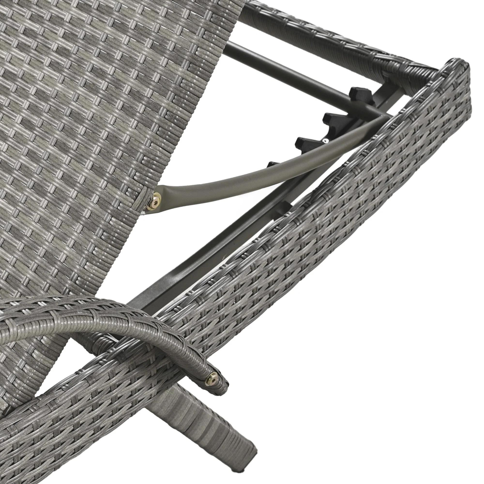 K&K 80'' Outdoor Wicker Chaise Lounge Chairs Set of 2 - Image 23
