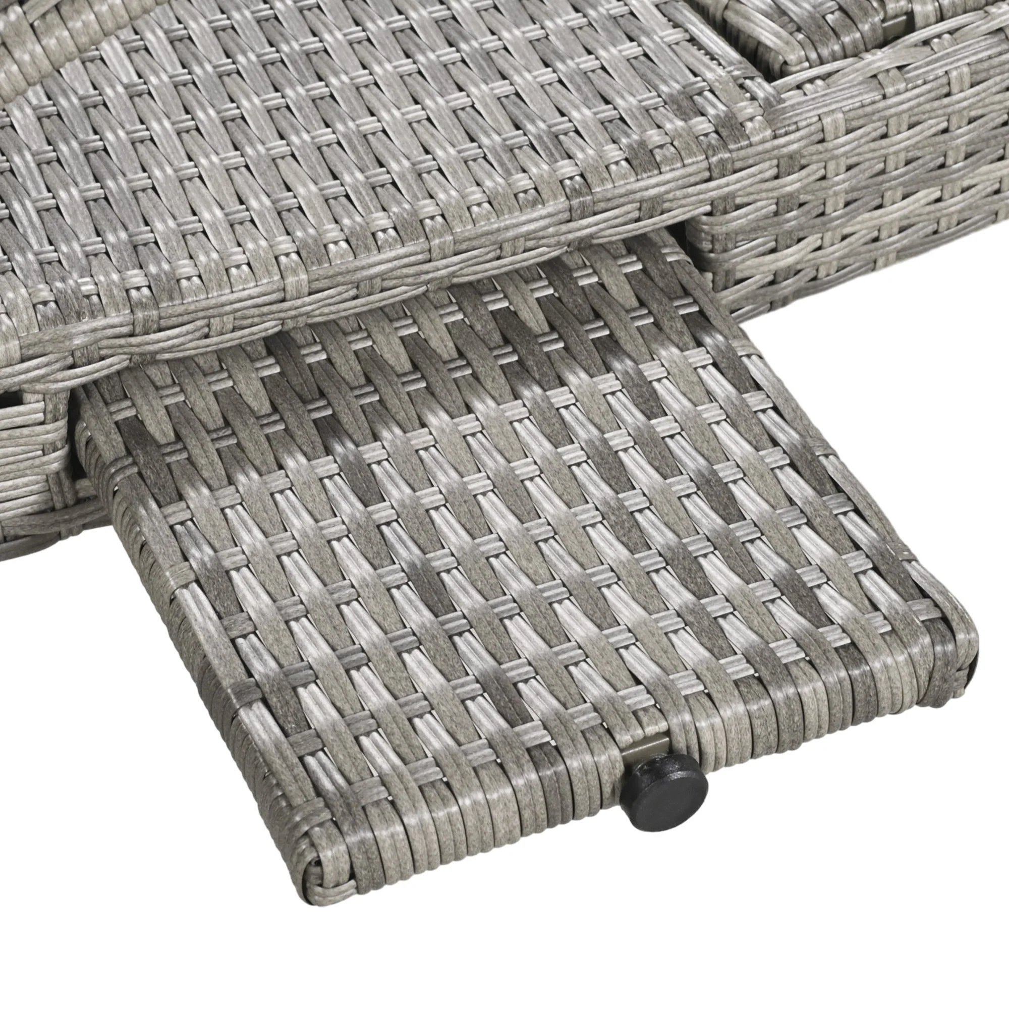 K&K 80'' Outdoor Wicker Chaise Lounge Chairs Set of 2 - Image 25