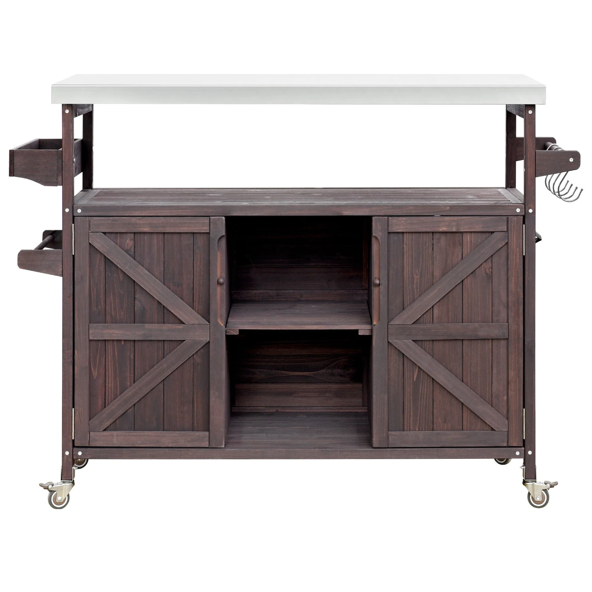 K&K Outdoor Kitchen Island, Rolling Bar Cart & Storage Cabinet - Image 13