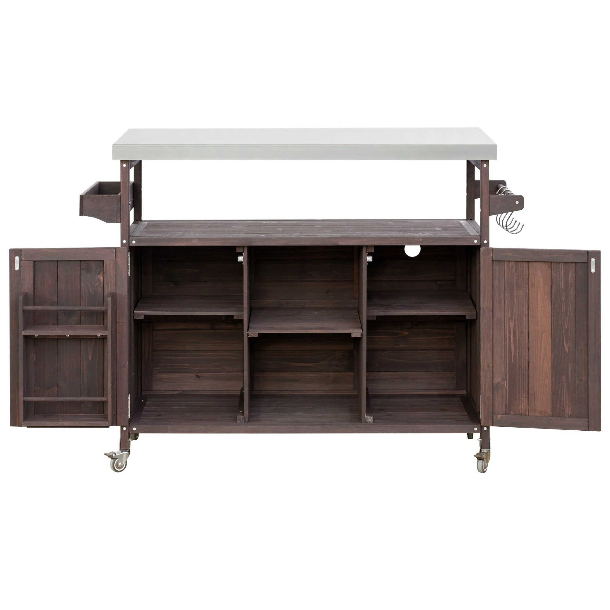 K&K Outdoor Kitchen Island, Rolling Bar Cart & Storage Cabinet - Image 15
