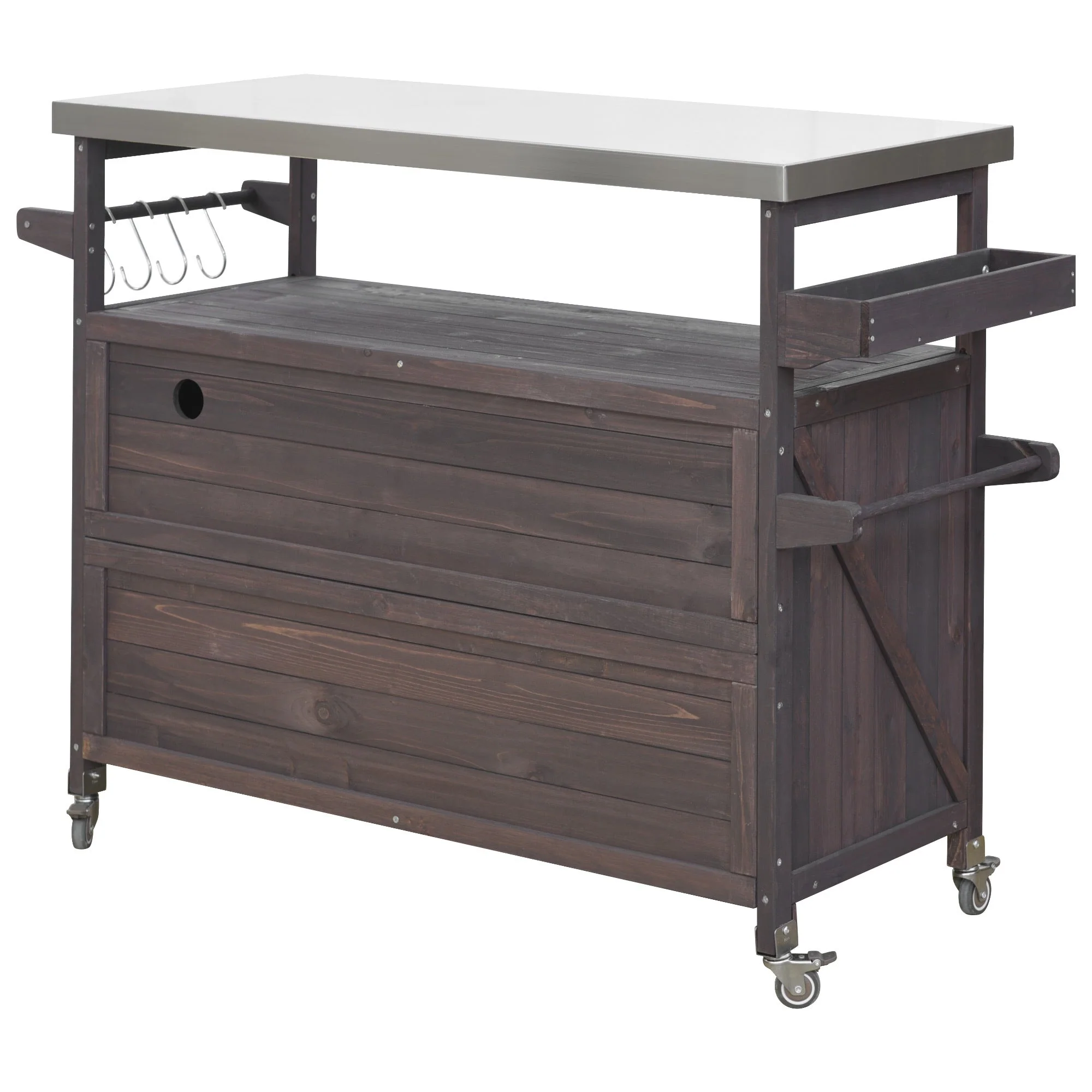 K&K Outdoor Kitchen Island, Rolling Bar Cart & Storage Cabinet - Image 16