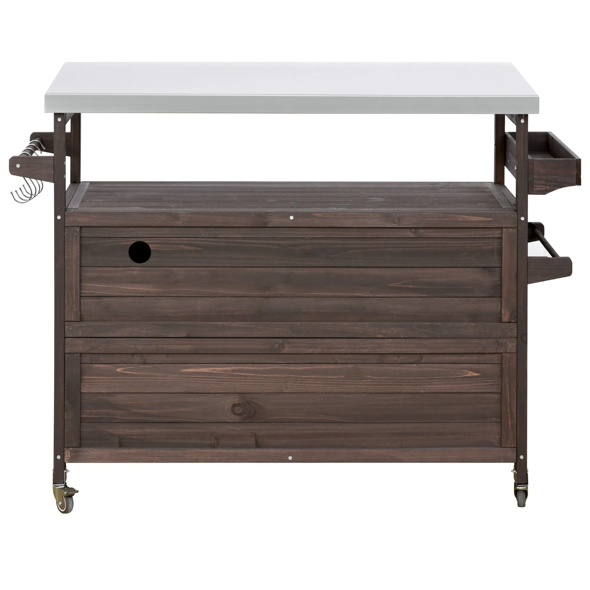 K&K Outdoor Kitchen Island, Rolling Bar Cart & Storage Cabinet - Image 17