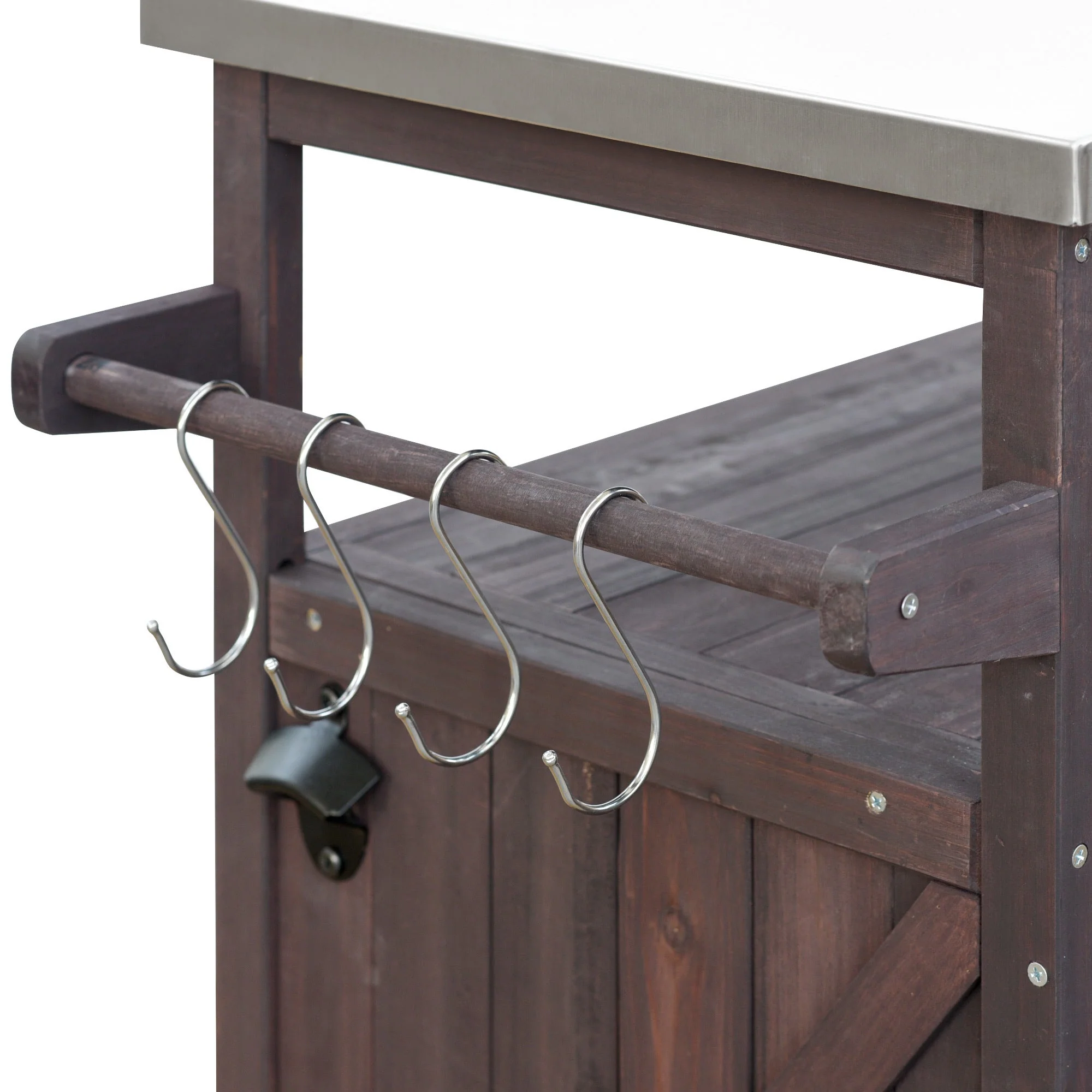 K&K Outdoor Kitchen Island, Rolling Bar Cart & Storage Cabinet - Image 19
