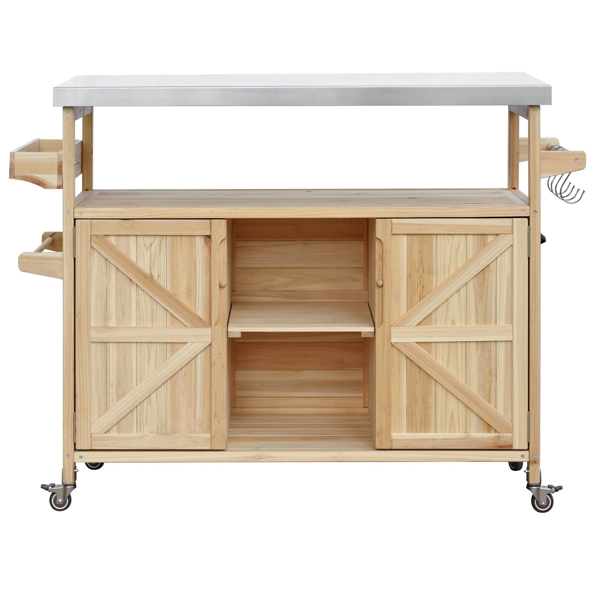 K&K Outdoor Kitchen Island, Rolling Bar Cart & Storage Cabinet - Image 13