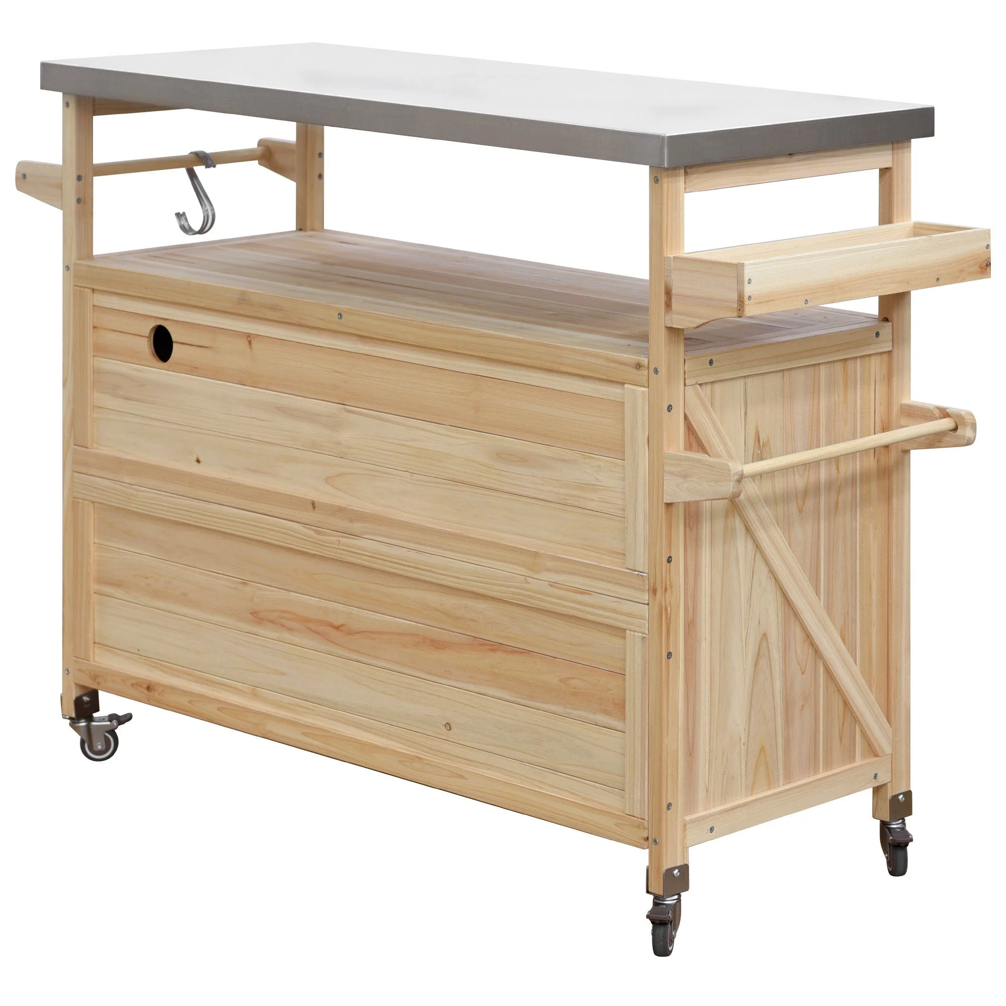 K&K Outdoor Kitchen Island, Rolling Bar Cart & Storage Cabinet - Image 16