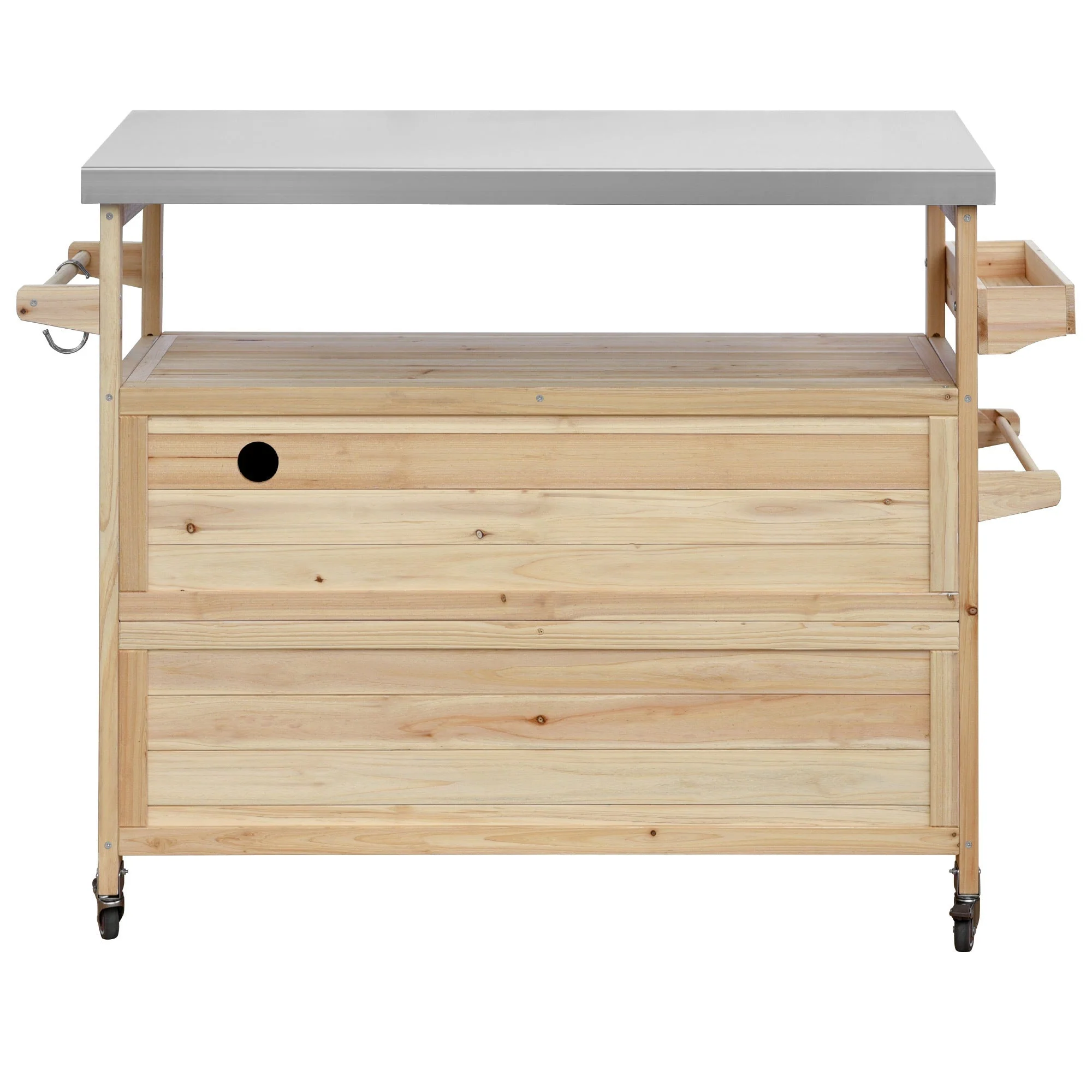 K&K Outdoor Kitchen Island, Rolling Bar Cart & Storage Cabinet - Image 17