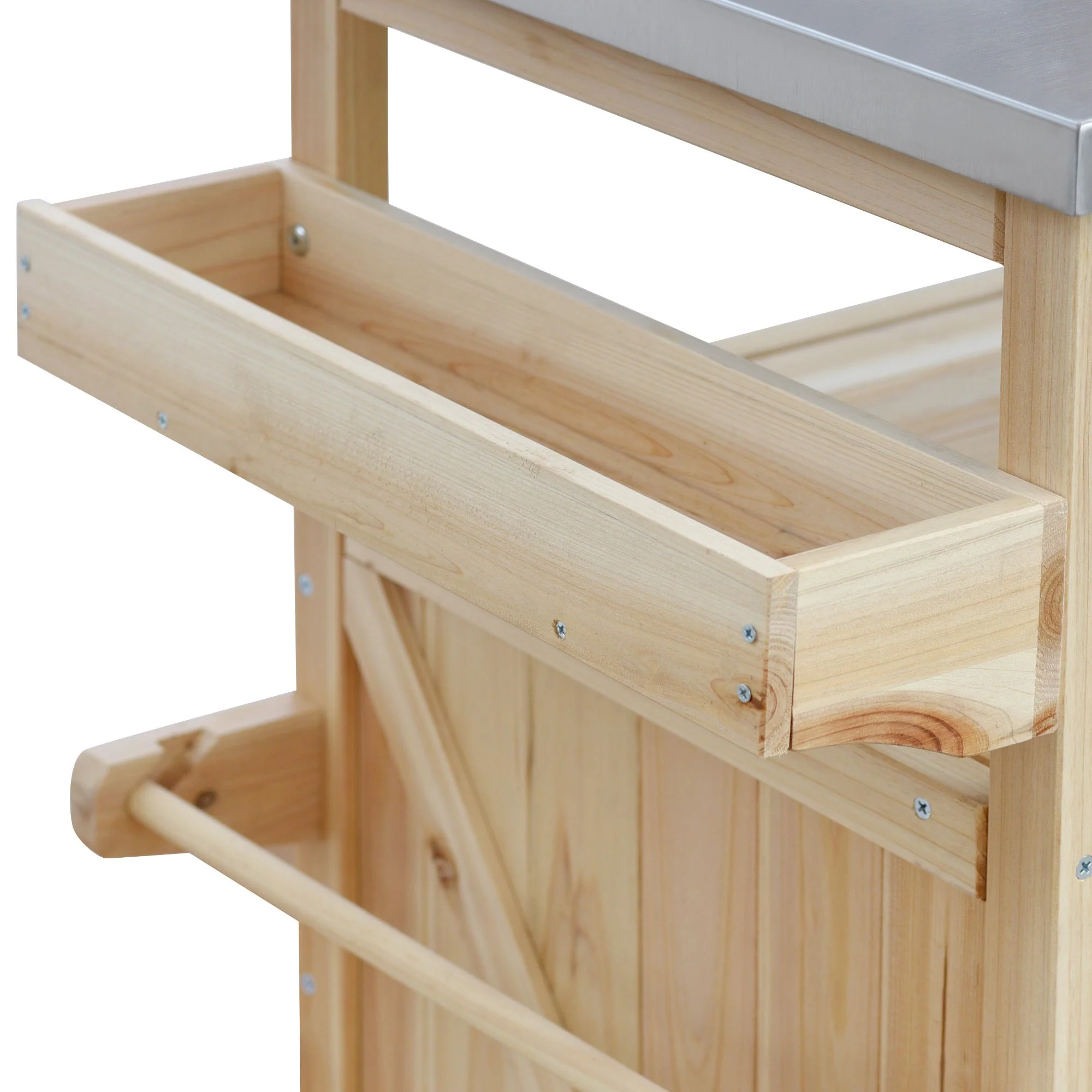 K&K Outdoor Kitchen Island, Rolling Bar Cart & Storage Cabinet - Image 19