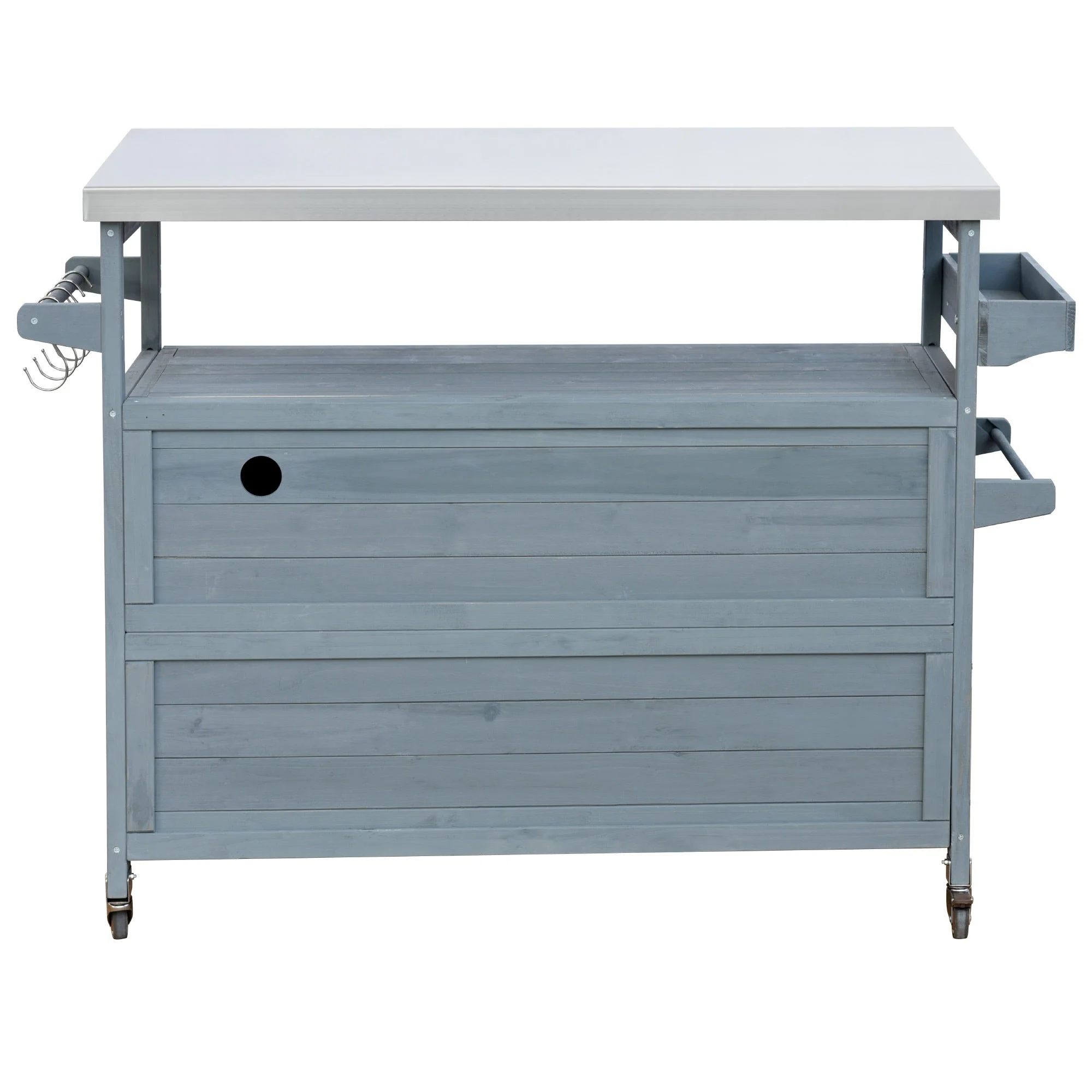 K&K Outdoor Kitchen Island, Rolling Bar Cart & Storage Cabinet - Image 15