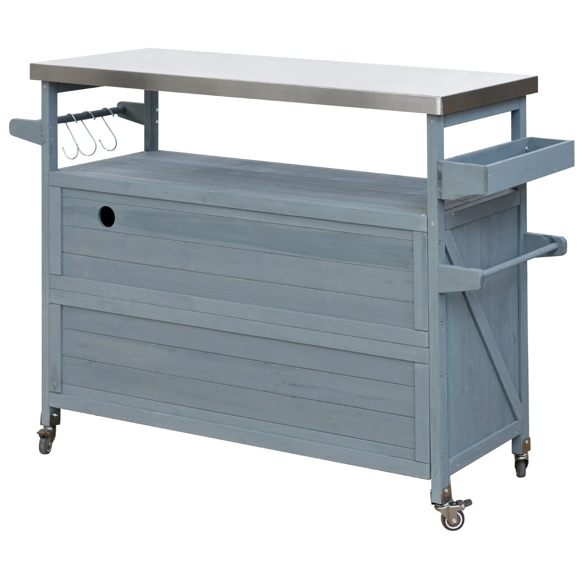 K&K Outdoor Kitchen Island, Rolling Bar Cart & Storage Cabinet - Image 16